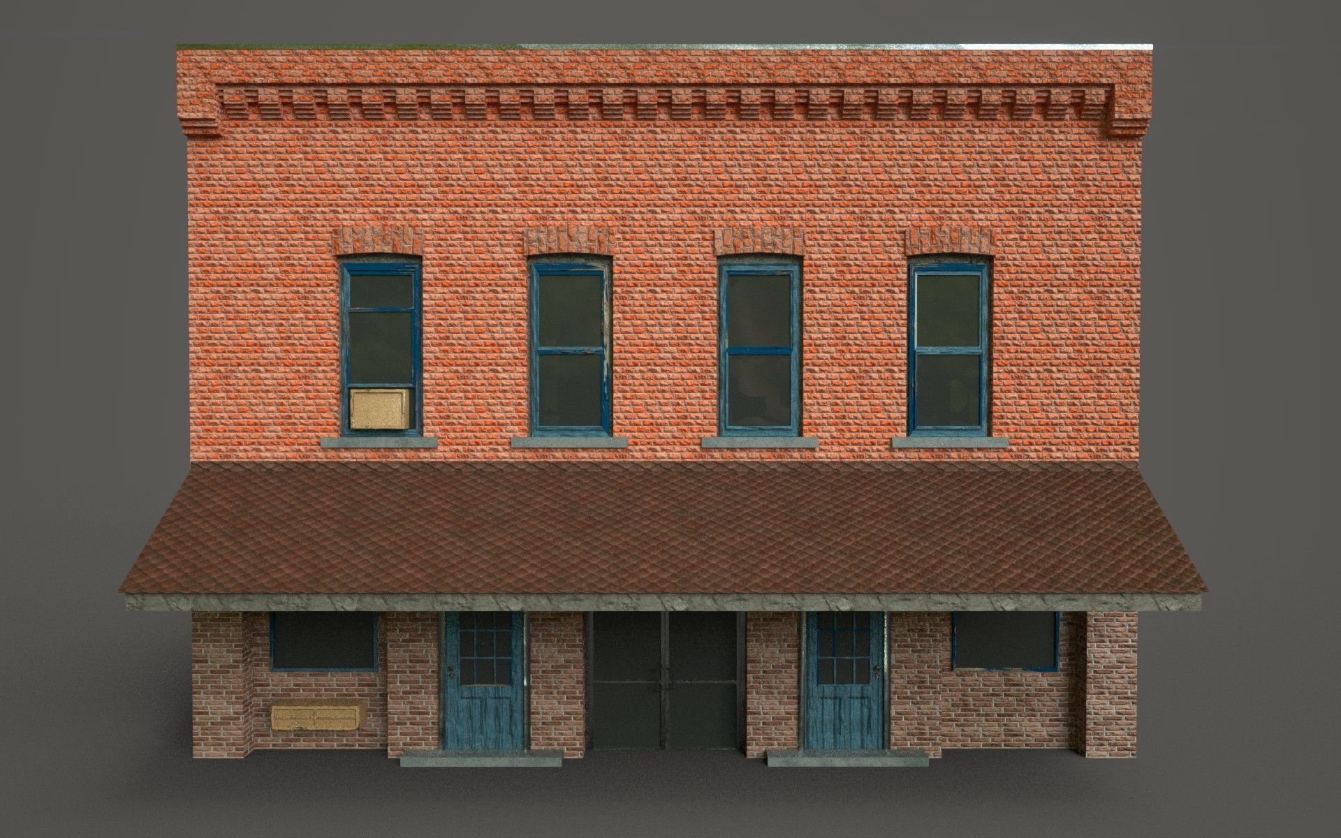 American Suburbian House Low-poly 3D model_1