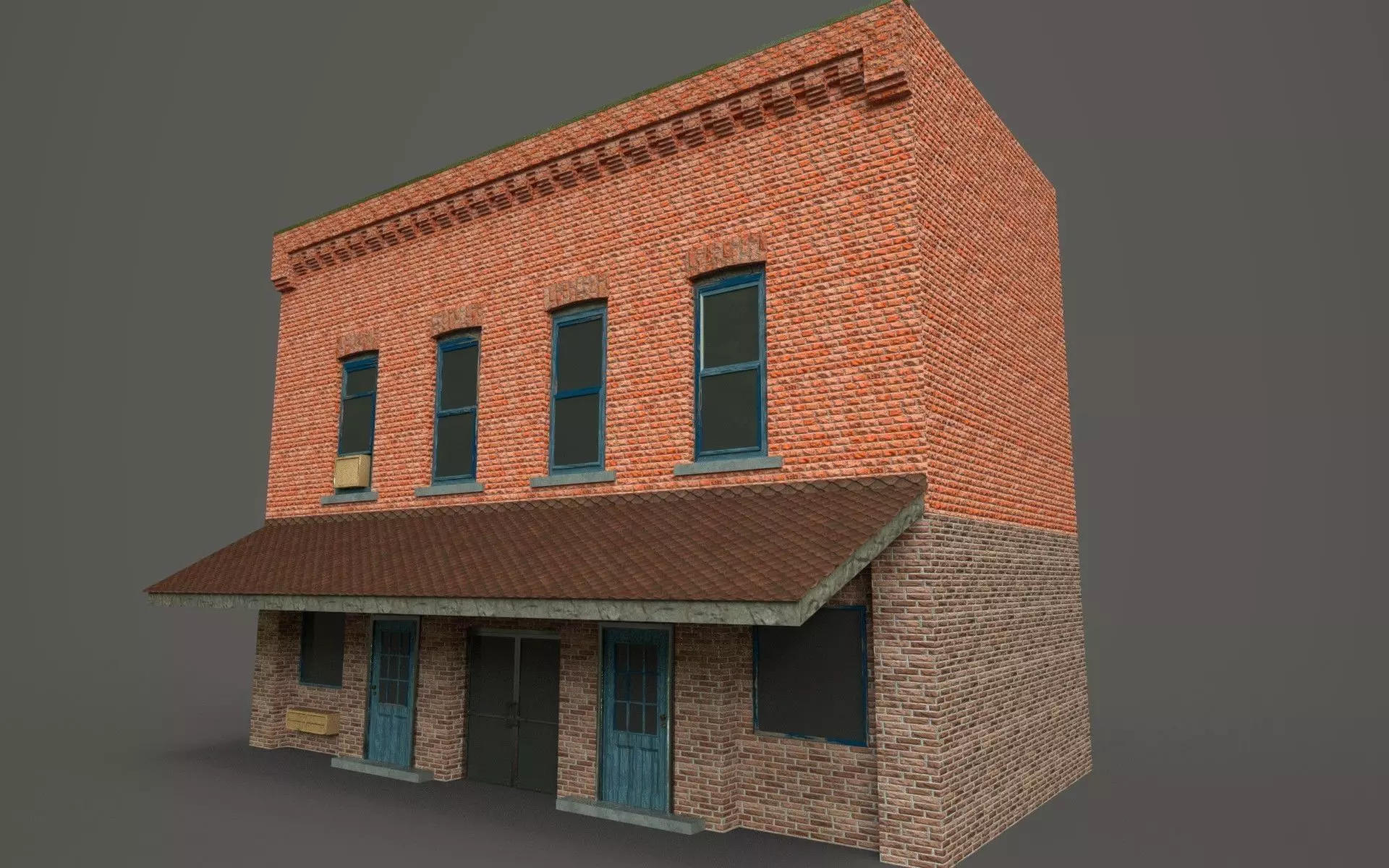 American Suburbian House Low-poly 3D model_0