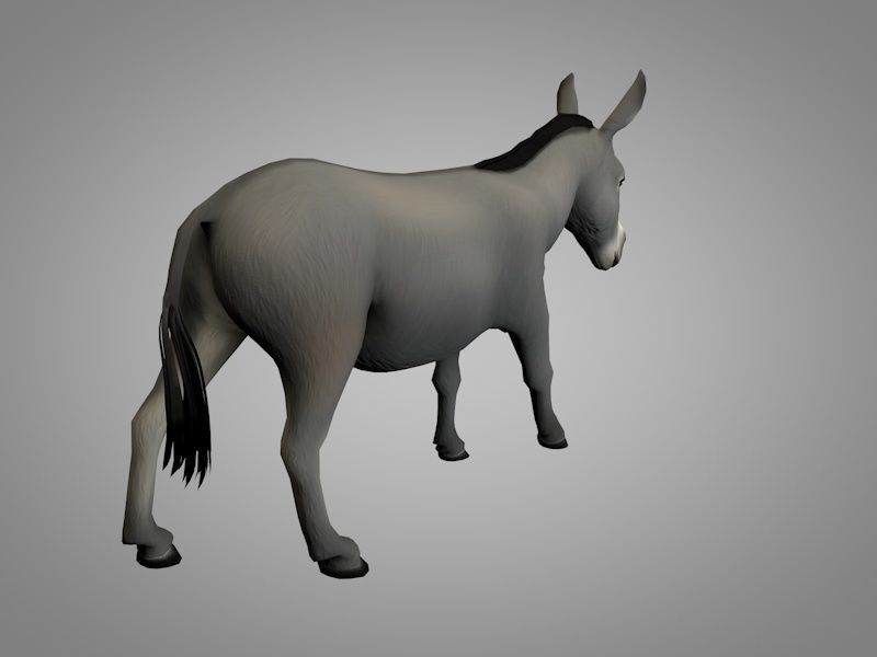 Donkey Low-poly 3D model_2