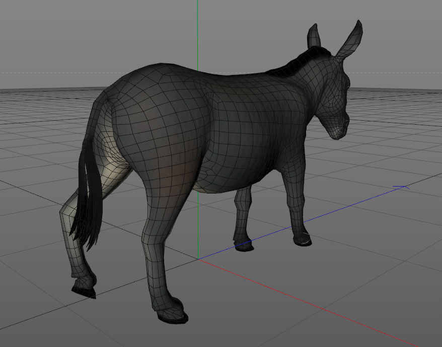 Donkey Low-poly 3D model_4