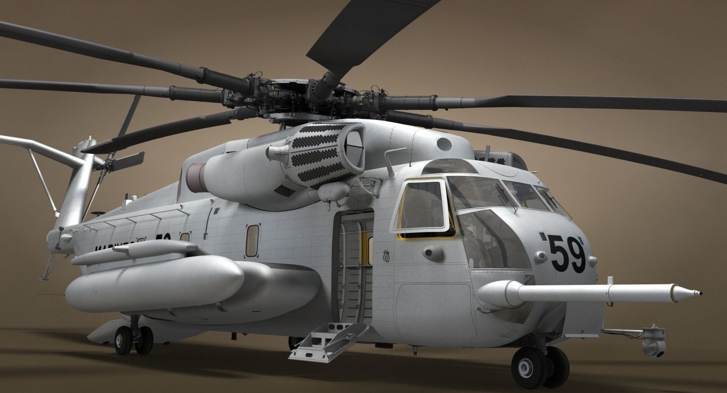 CH-53 Super Stallion Military Helicopter 3D model_35