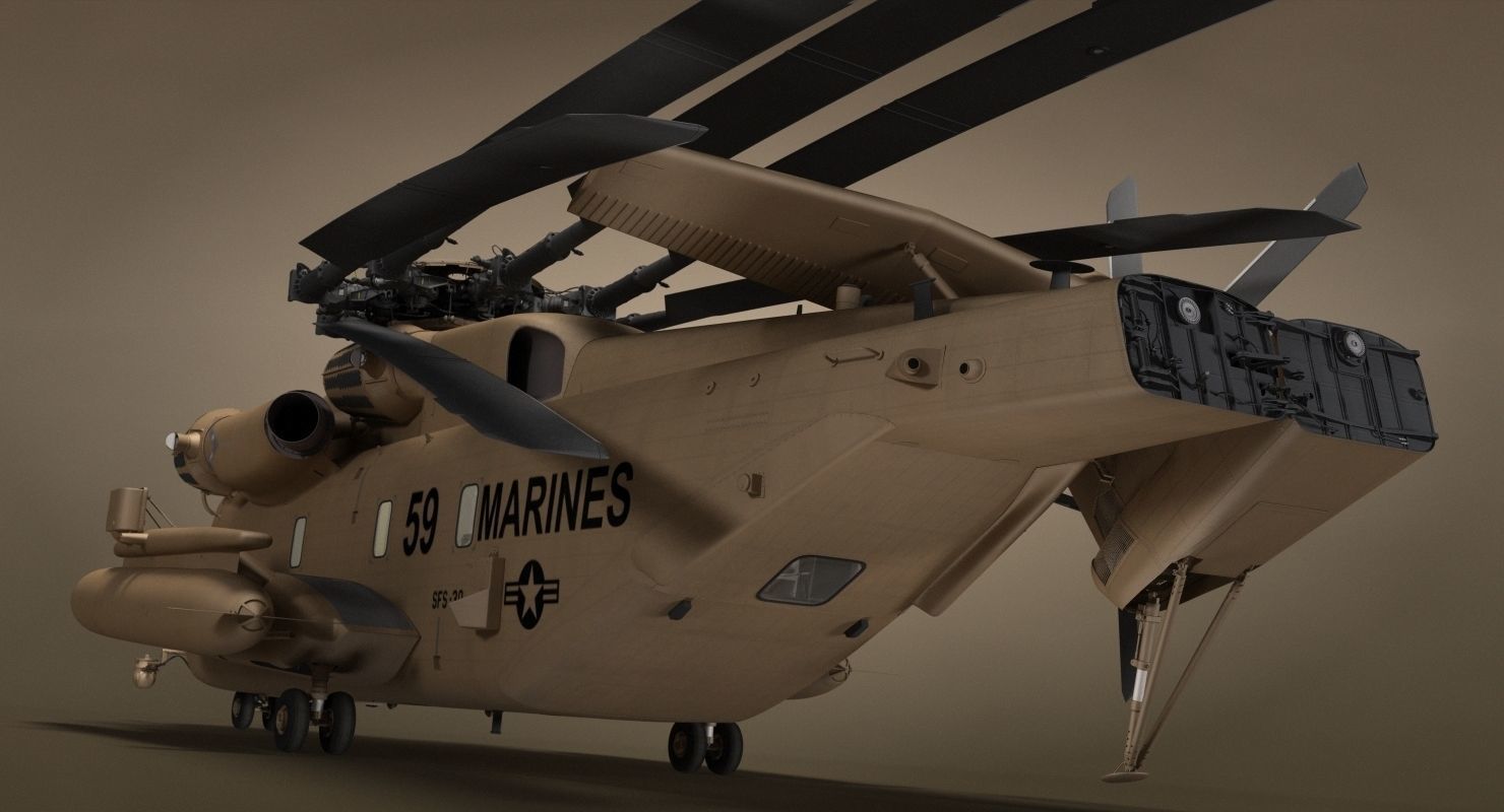CH-53 Super Stallion Military Helicopter 3D model_42