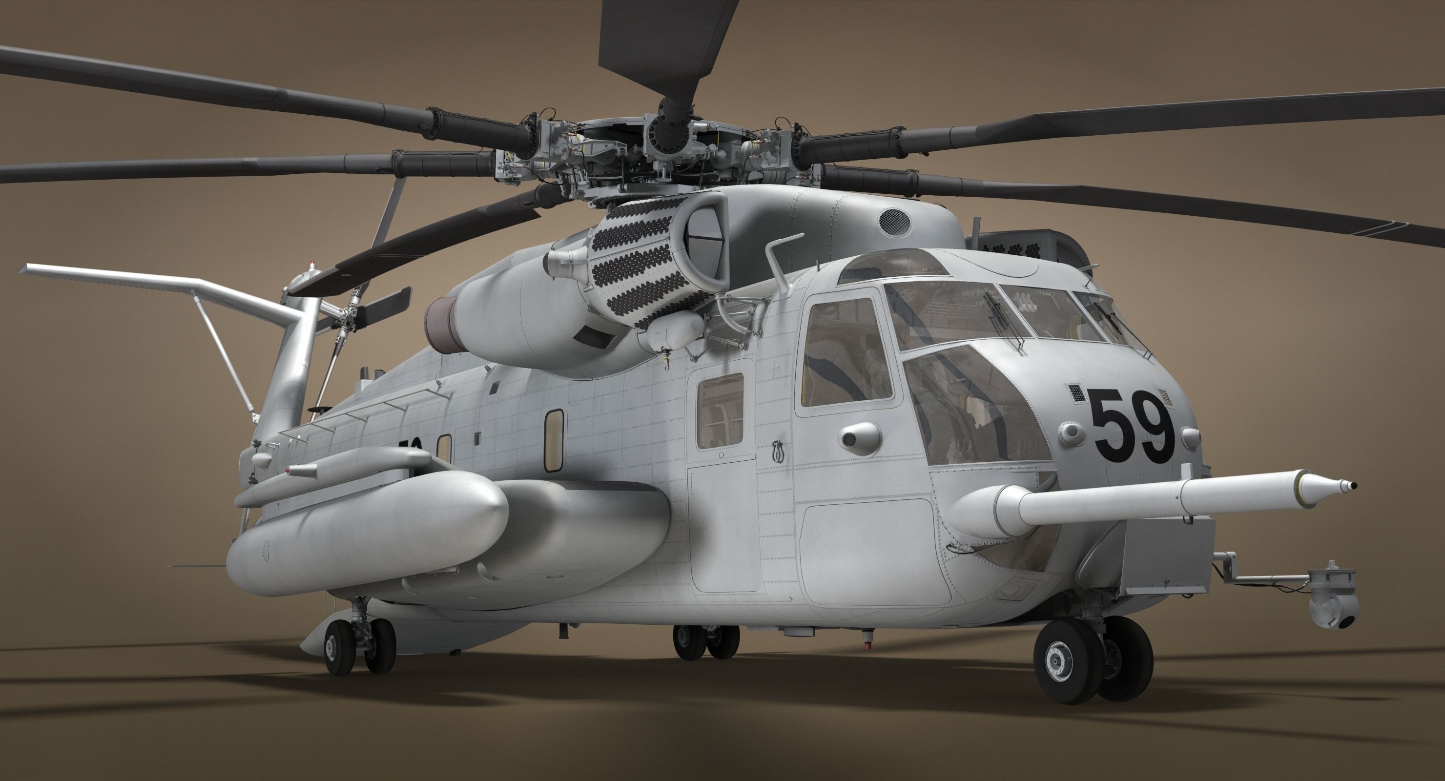 CH-53 Super Stallion Military Helicopter 3D model_6