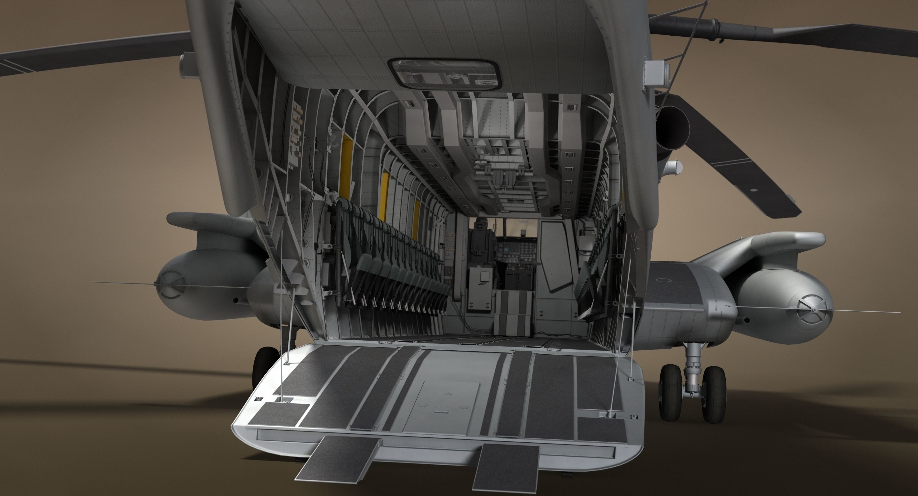 CH-53 Super Stallion Military Helicopter 3D model_5