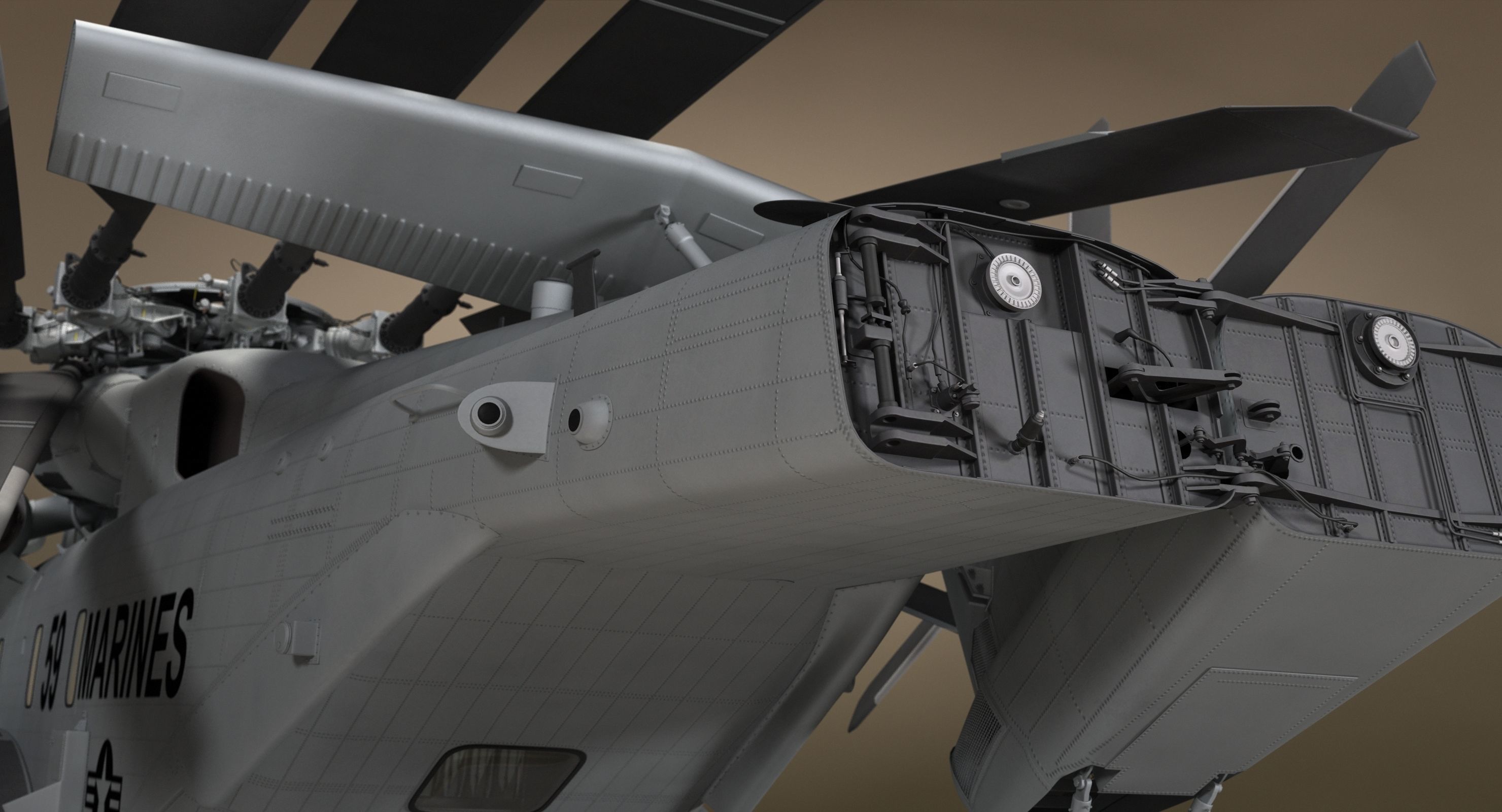 CH-53 Super Stallion Military Helicopter 3D model_37