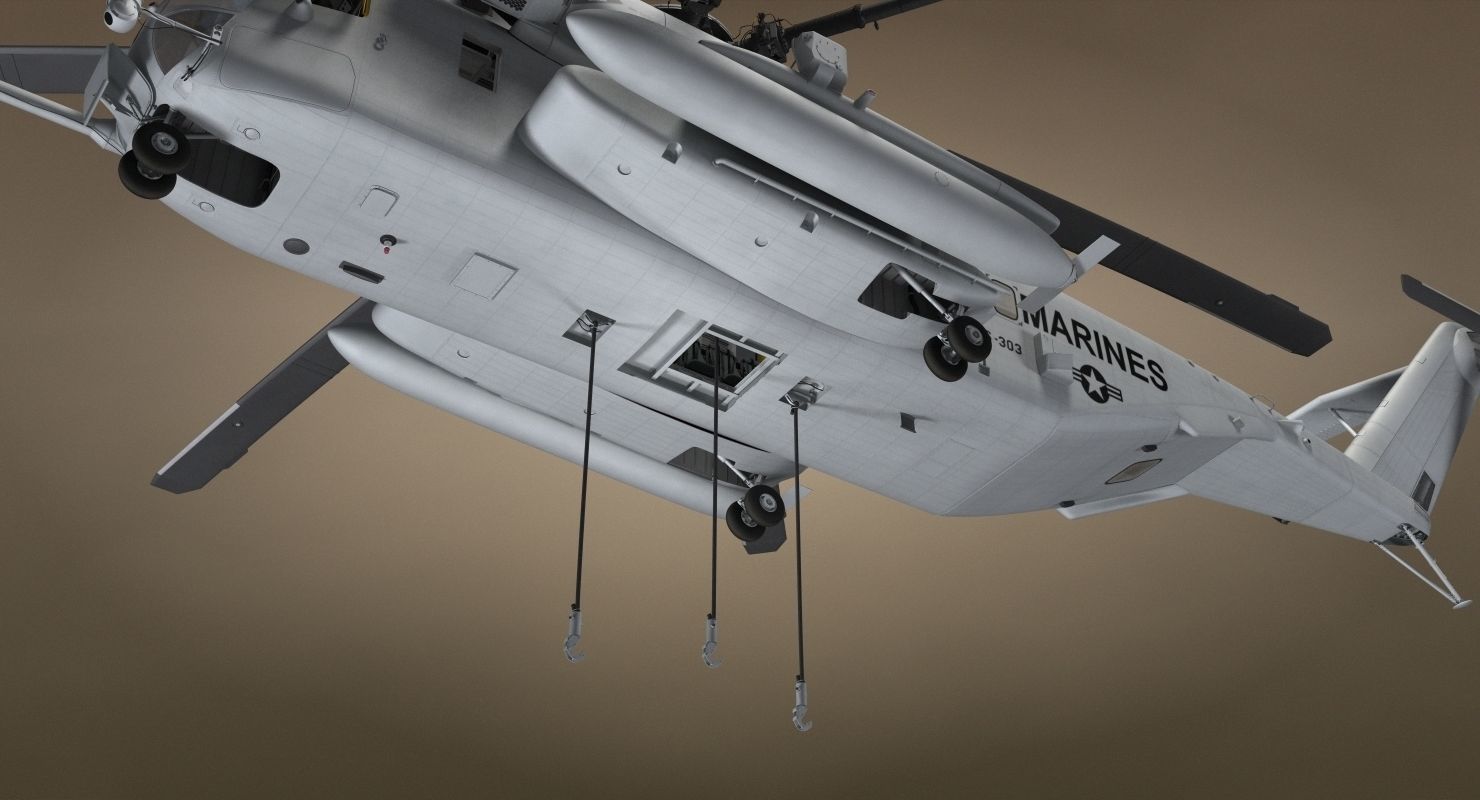 CH-53 Super Stallion Military Helicopter 3D model_11
