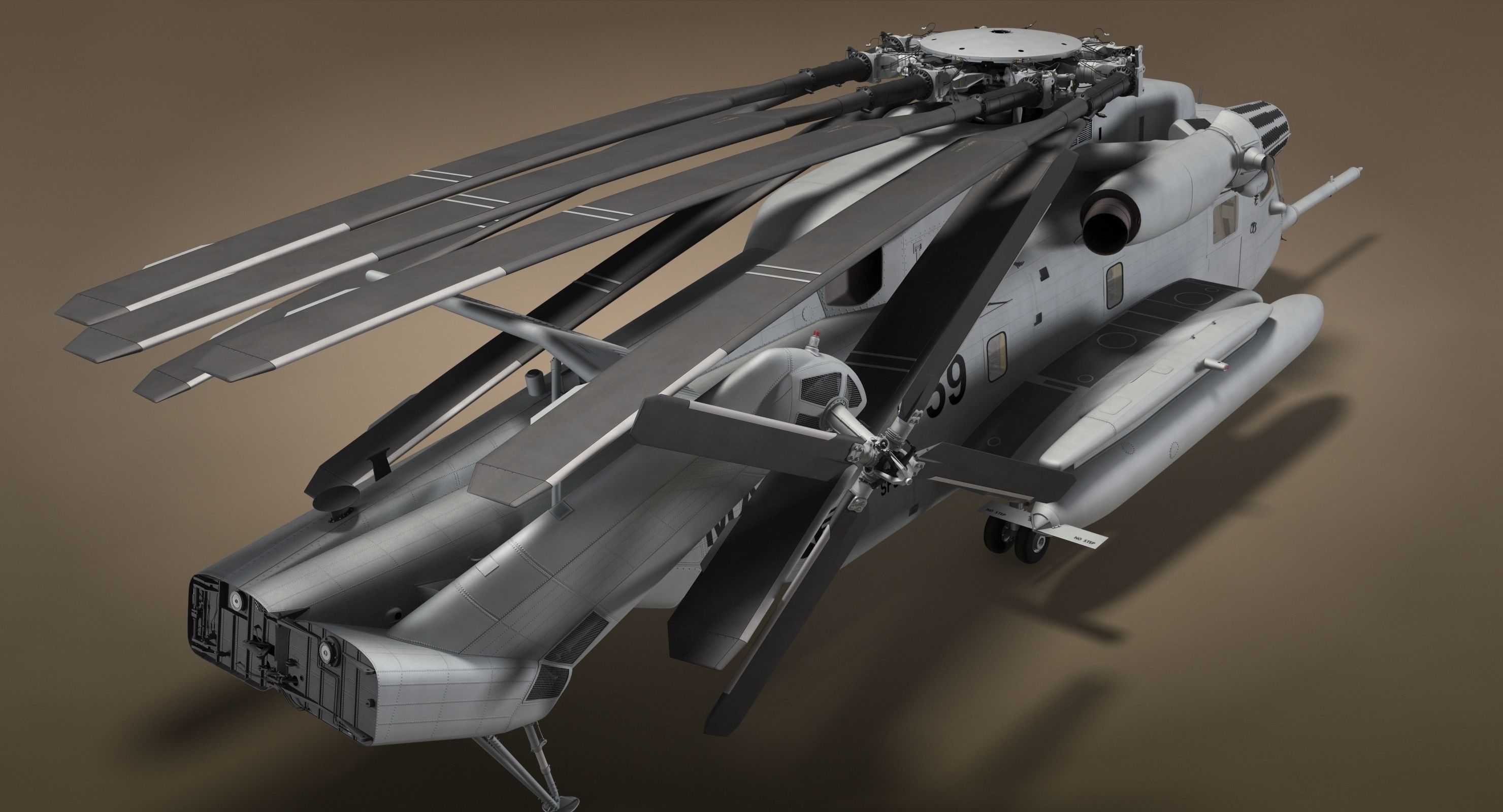 CH-53 Super Stallion Military Helicopter 3D model_38