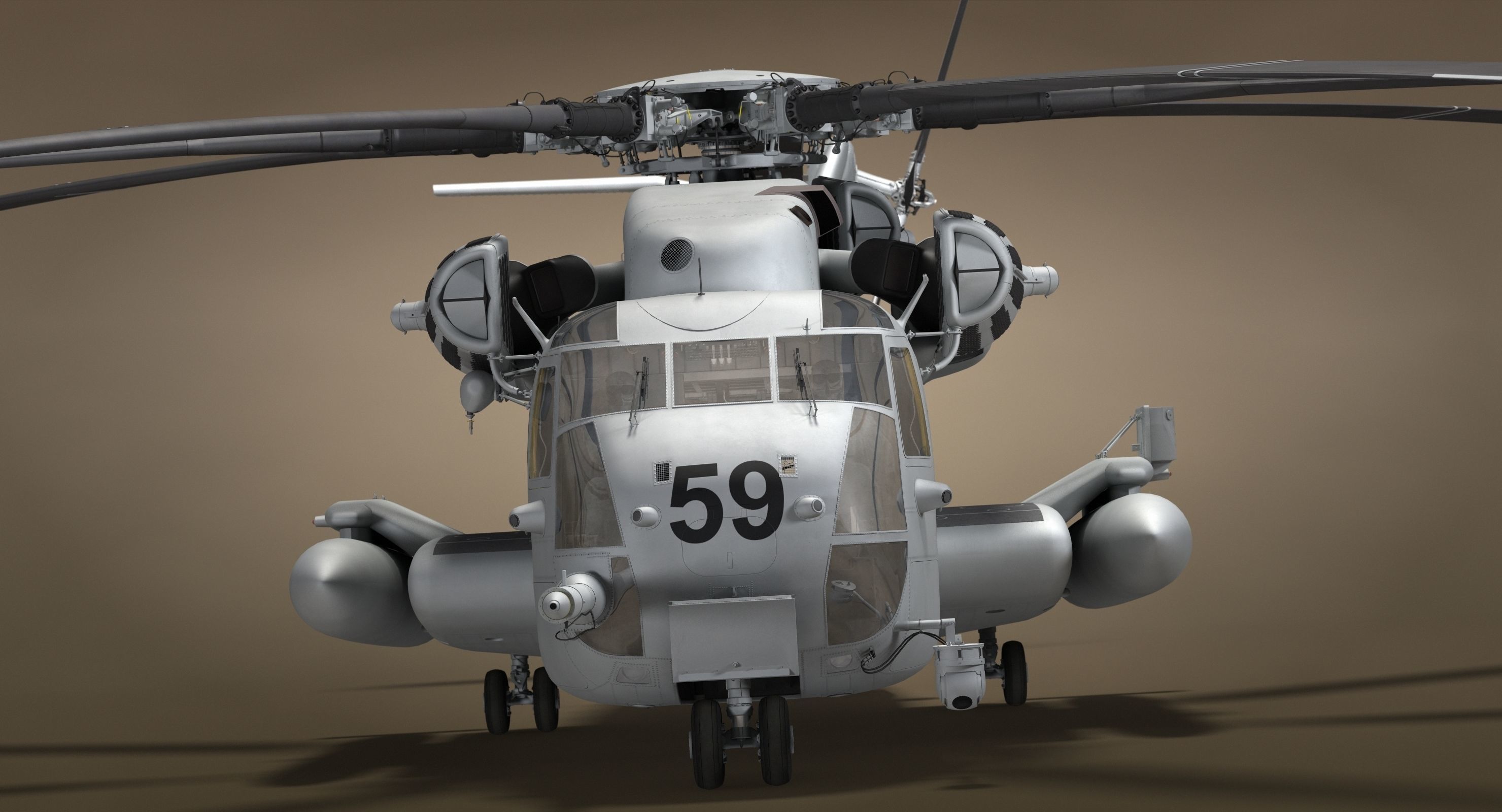 CH-53 Super Stallion Military Helicopter 3D model_16