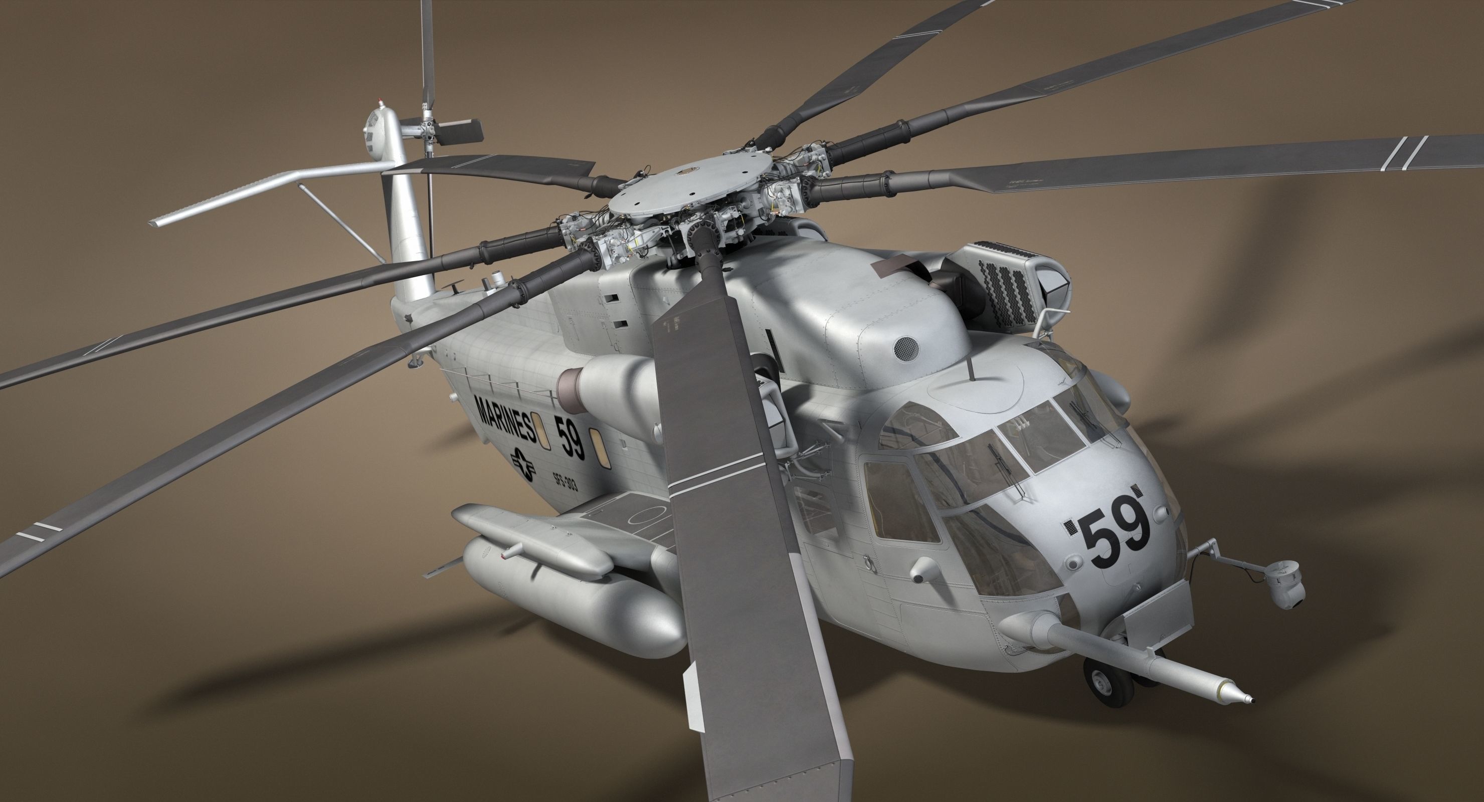 CH-53 Super Stallion Military Helicopter 3D model_21