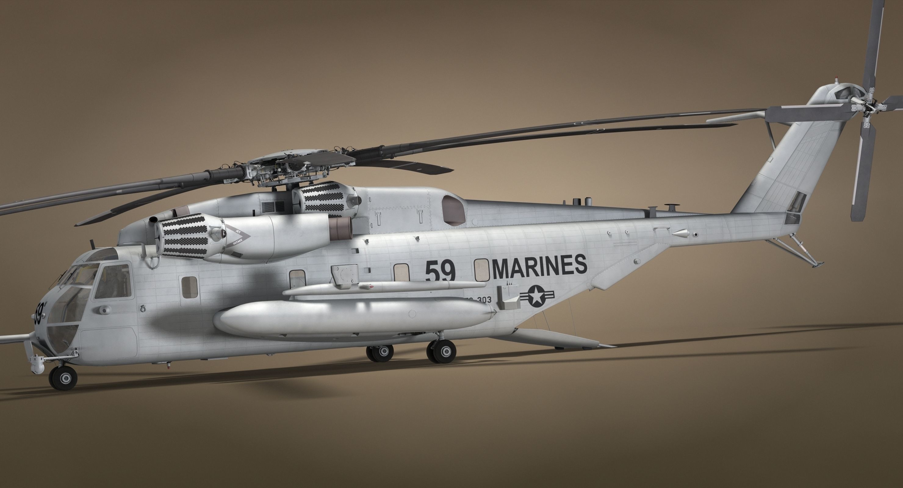 CH-53 Super Stallion Military Helicopter 3D model_19