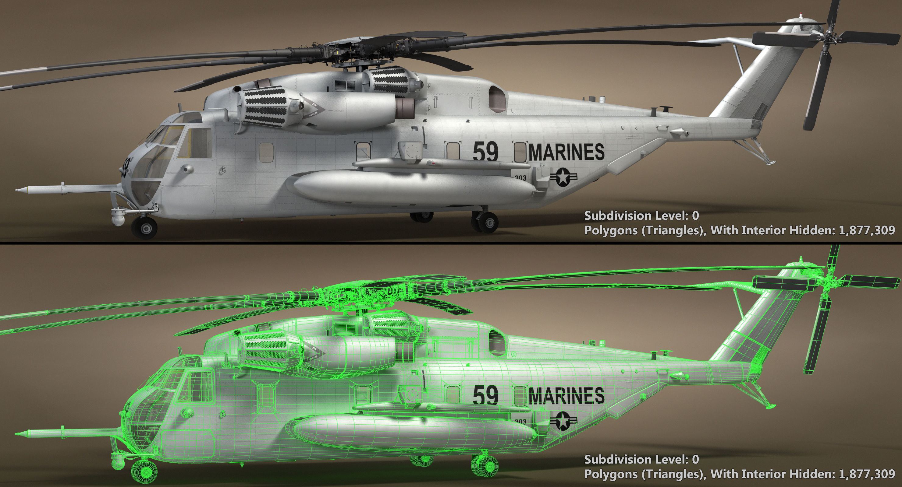 CH-53 Super Stallion Military Helicopter 3D model_53