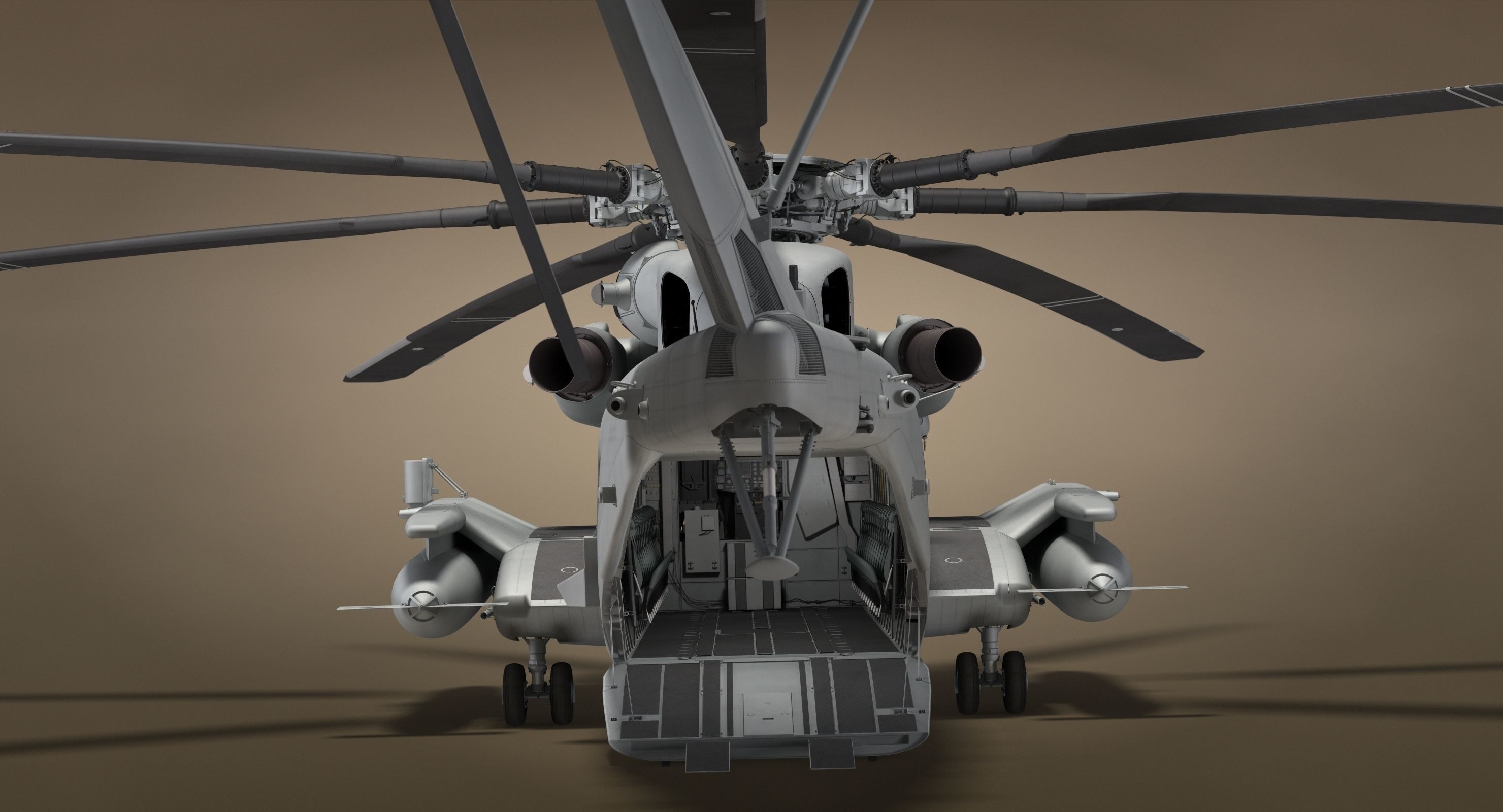 CH-53 Super Stallion Military Helicopter 3D model_17