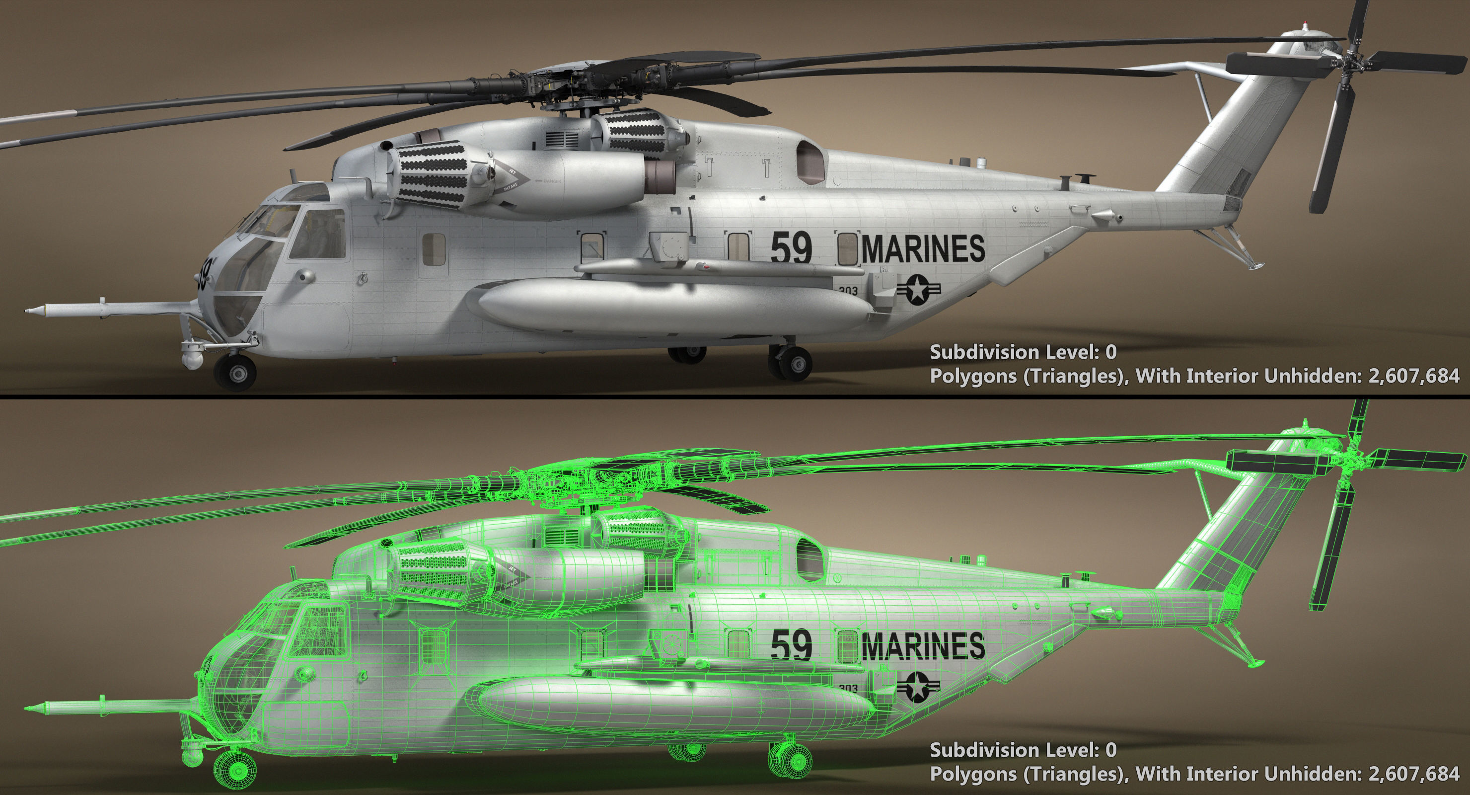 CH-53 Super Stallion Military Helicopter 3D model_51