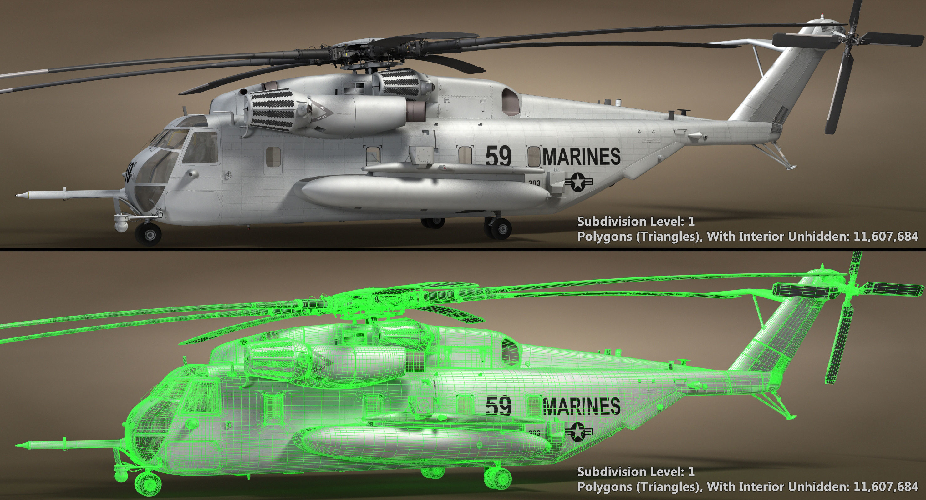 CH-53 Super Stallion Military Helicopter 3D model_52
