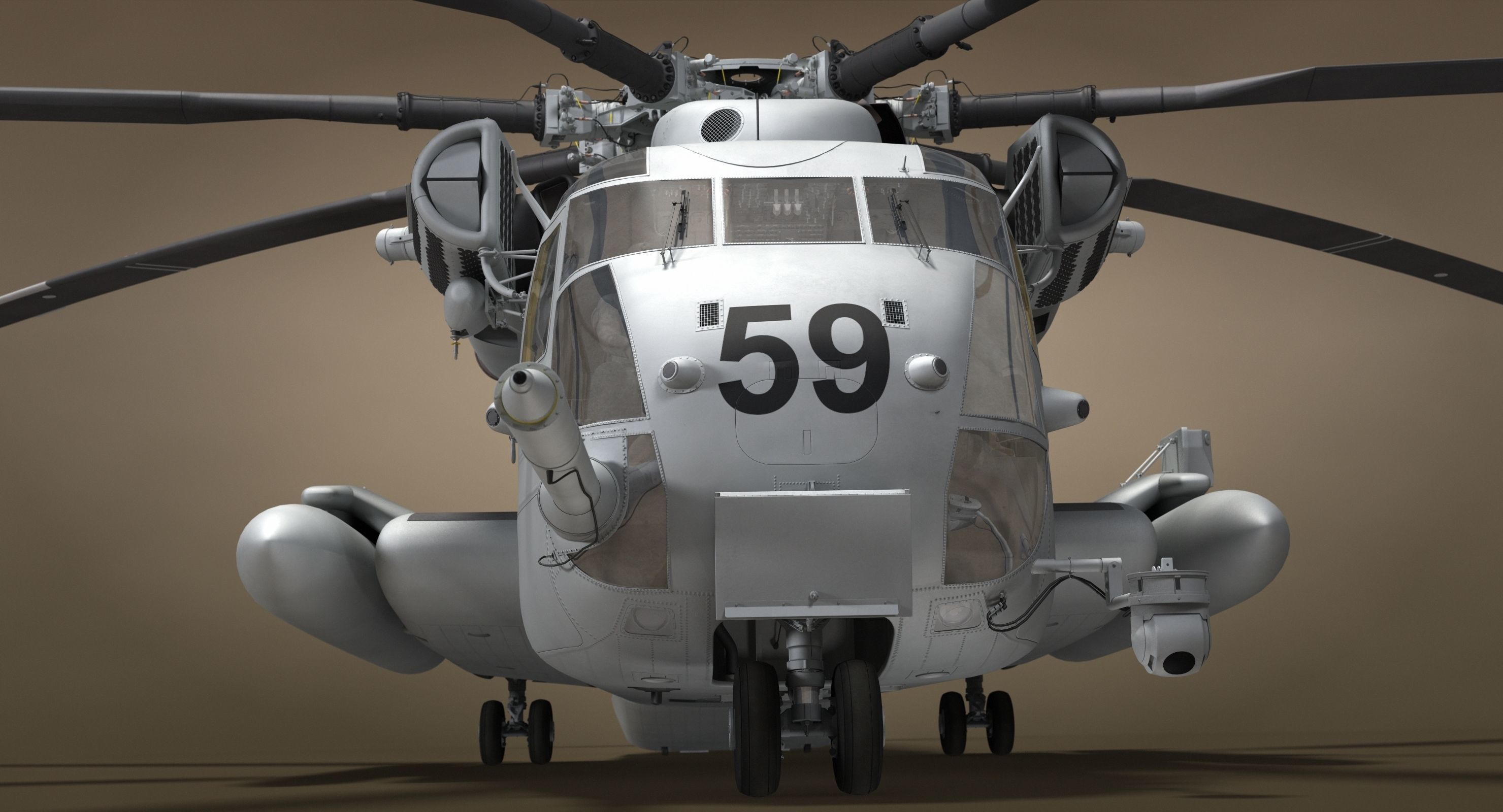 CH-53 Super Stallion Military Helicopter 3D model_9