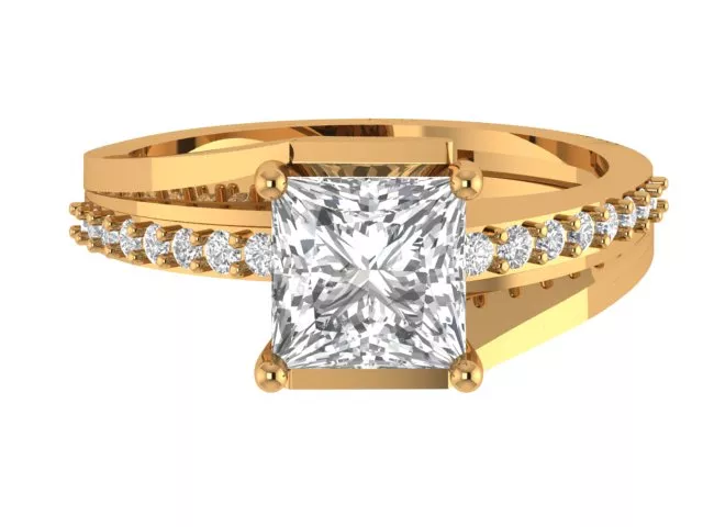 Princess Engagement Ring 3D print model