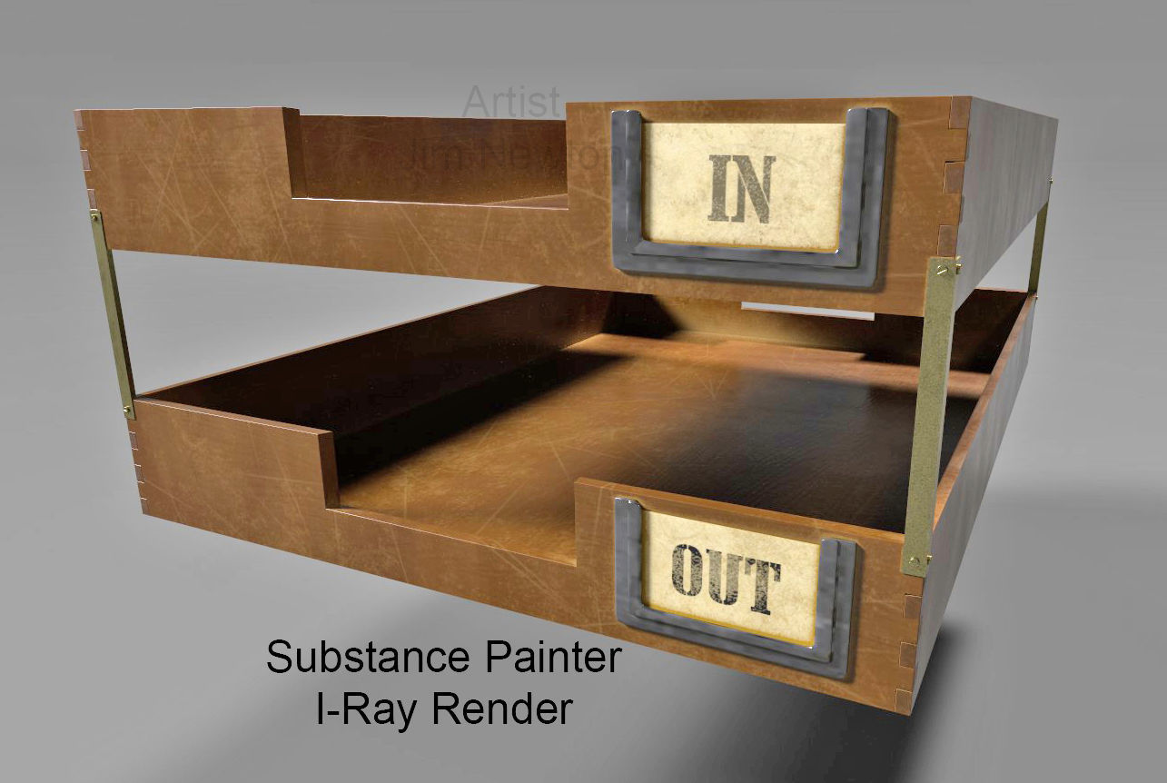 In-out Trays Old Fashioned 3D model_3