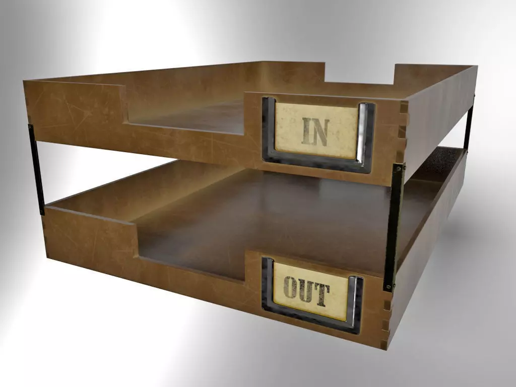 In-out Trays Old Fashioned 3D model_0