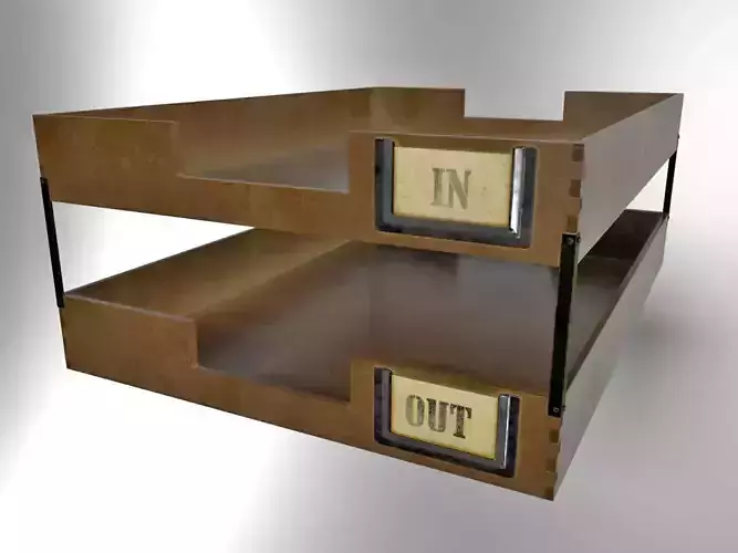 In-out Trays Old Fashioned 3D model