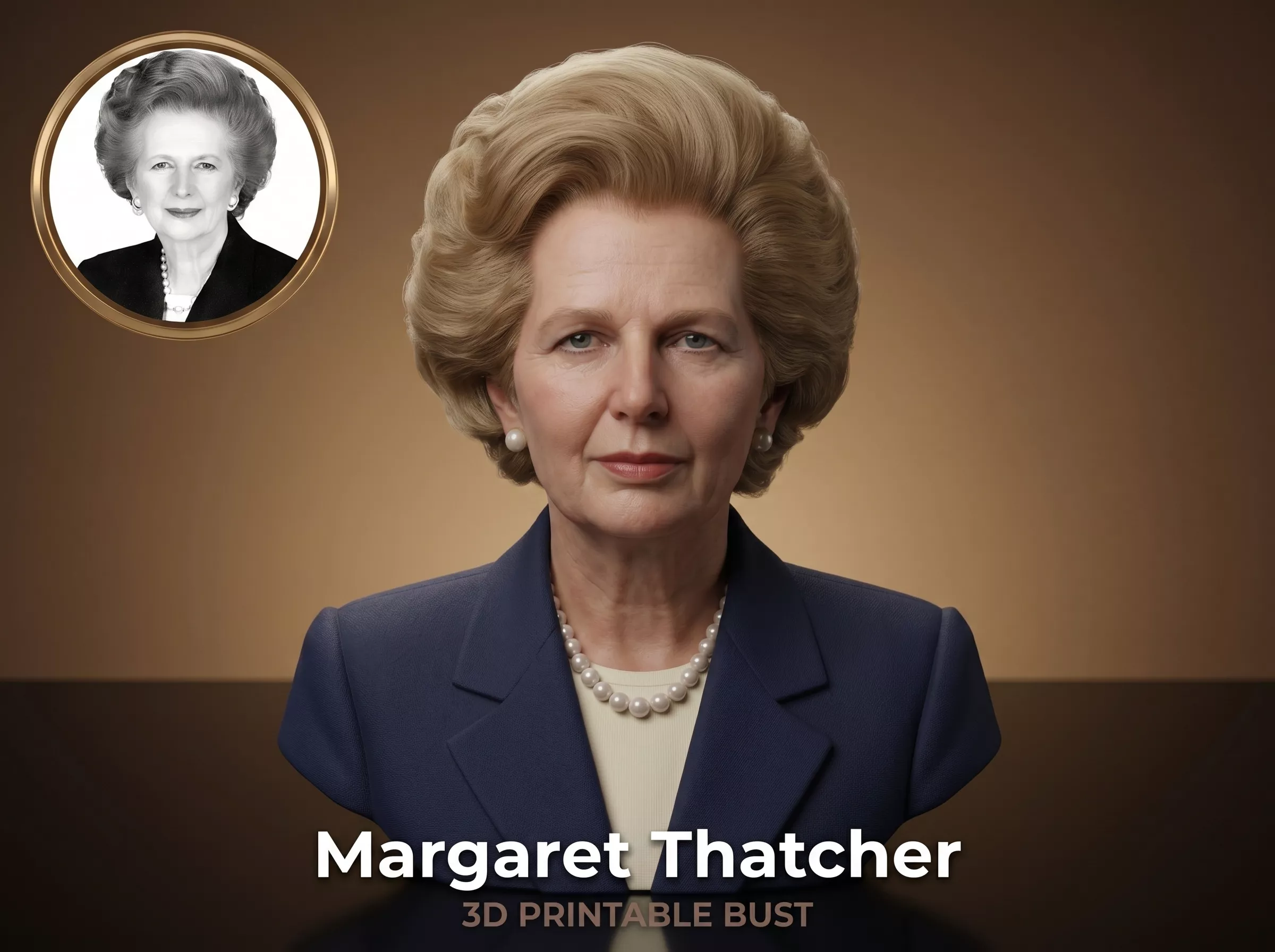 Margaret Thatcher 3D Printable Bust 3D print model