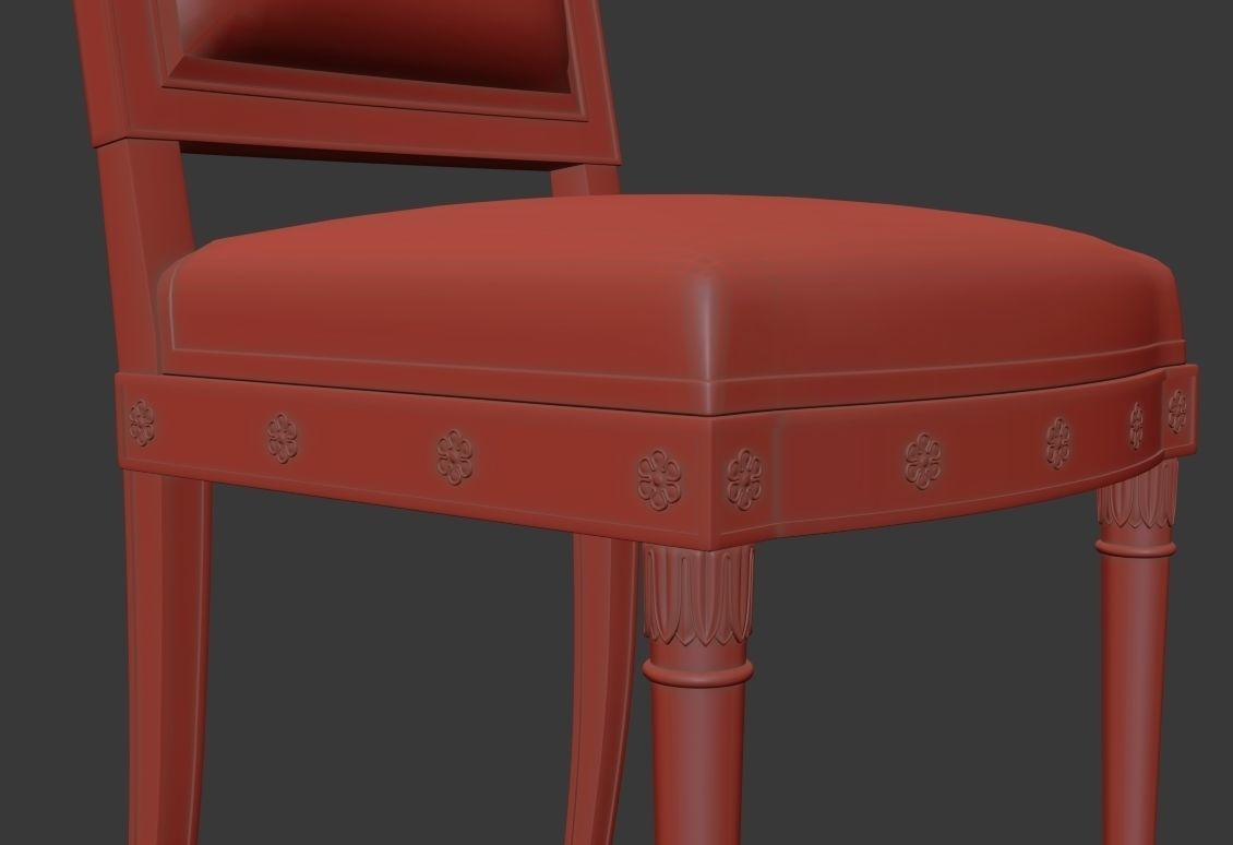 Antique Empire chair XIX 3D model_3