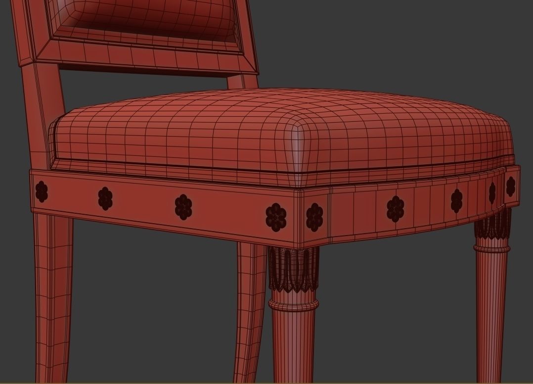 Antique Empire chair XIX 3D model_4