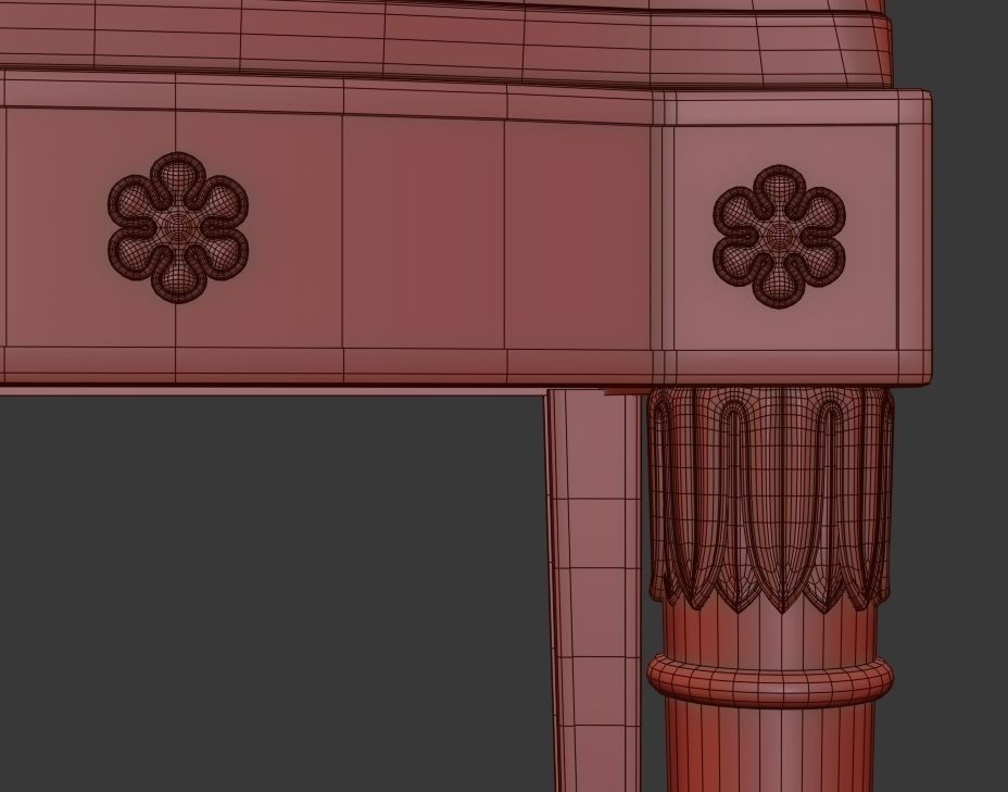 Antique Empire chair XIX 3D model_7