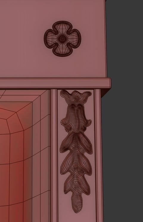 Antique Empire chair XIX 3D model_6