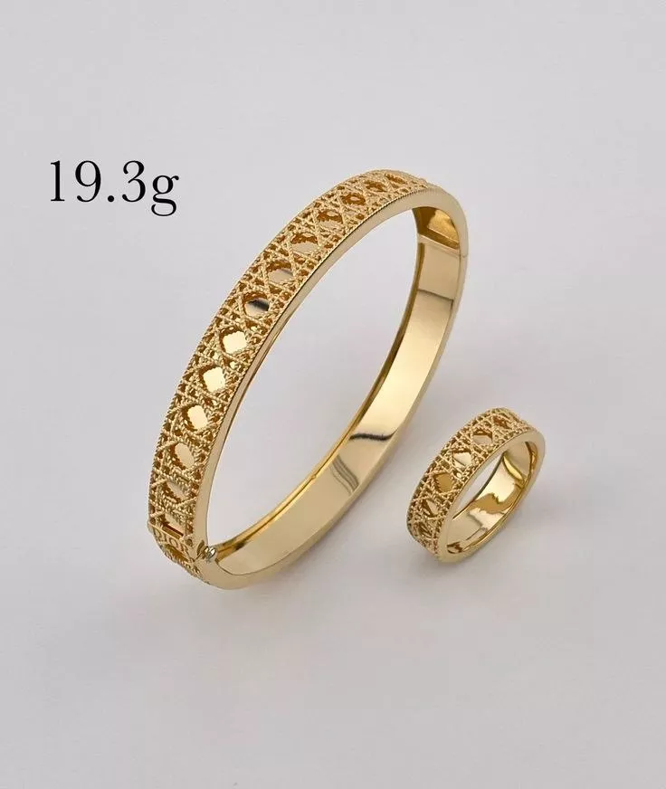 Luxury Gold Bangle and Ring Set BRAND Dior Inspired 3D print model