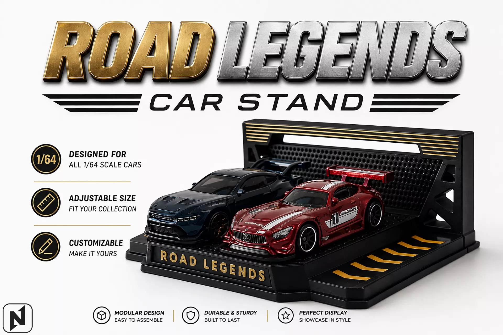 Road Legends 1-64 Car Display Stand 3D Printing 3D print model