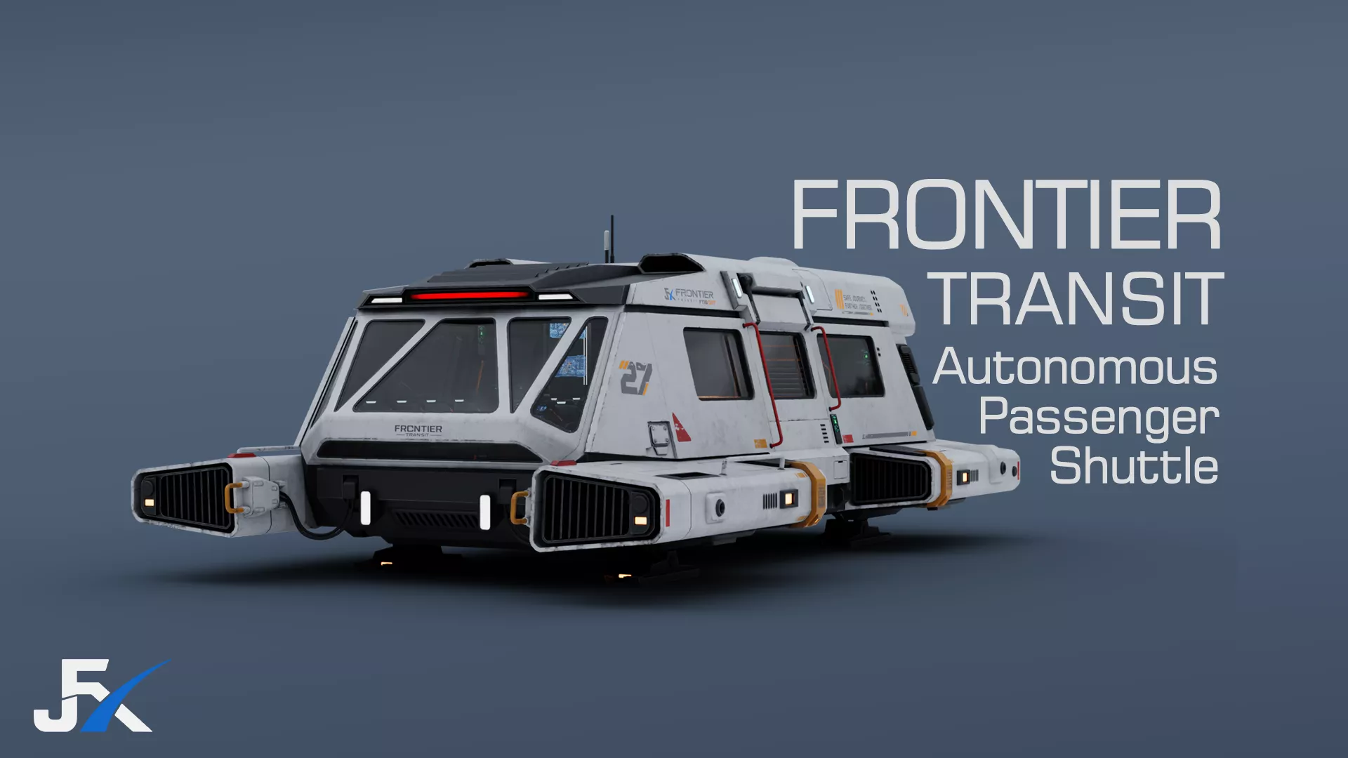 PBR-Frontier Transit Shuttle-Rigged Game Ready Blender FBX Low-poly 3D model