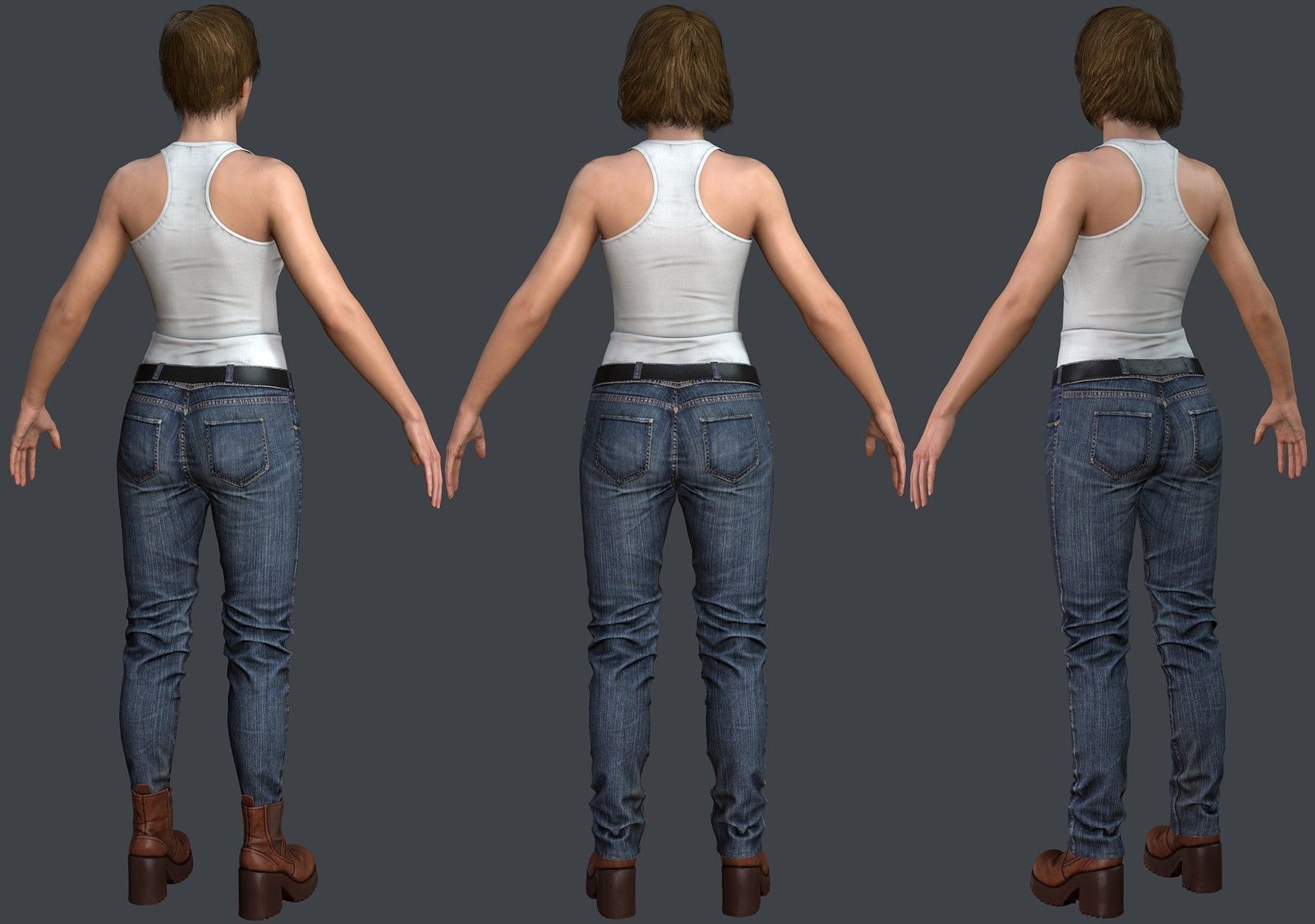 Female 1 - clothing 2 - Full Pack Low-poly 3D model_11