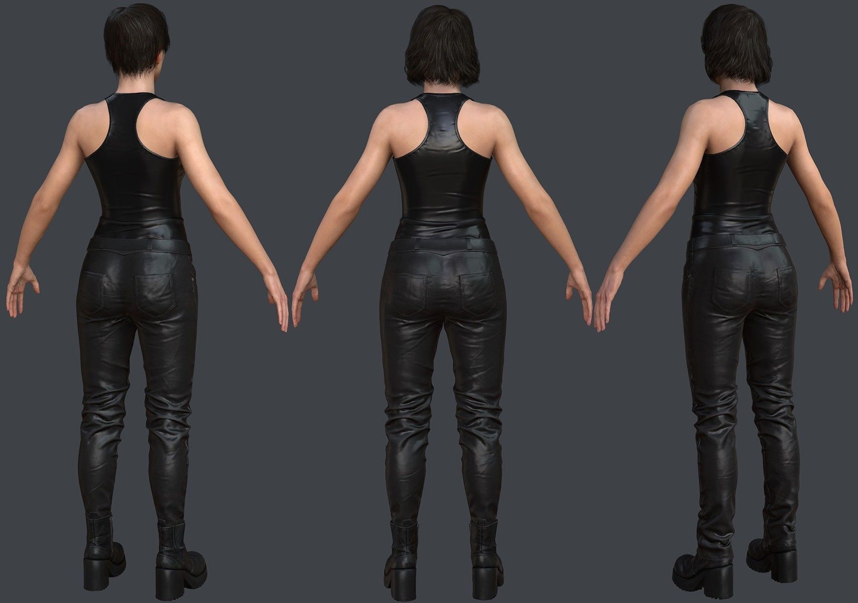 Female 1 - clothing 2 - Full Pack Low-poly 3D model_10