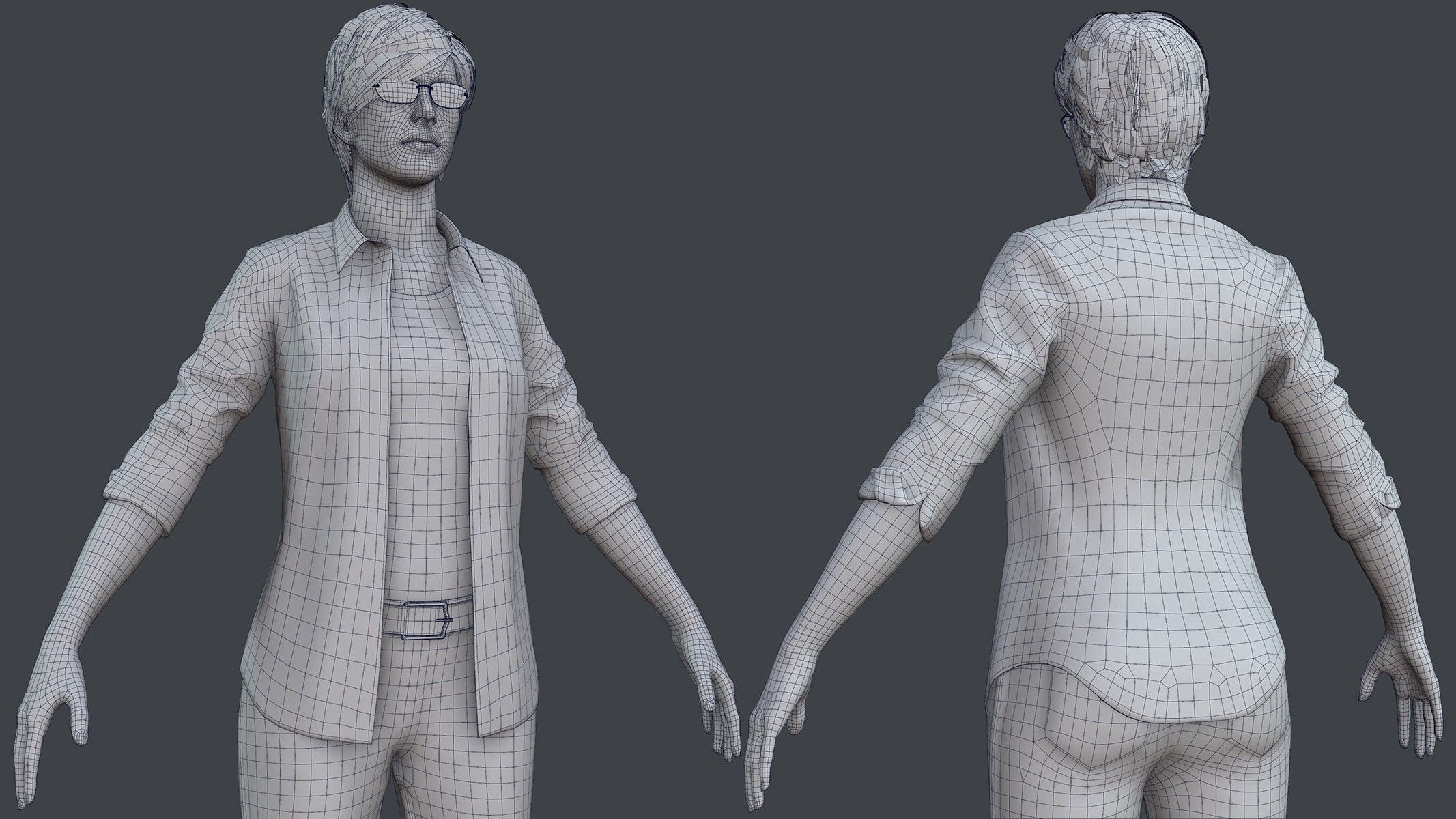 Female 1 - clothing 2 - Full Pack Low-poly 3D model_22