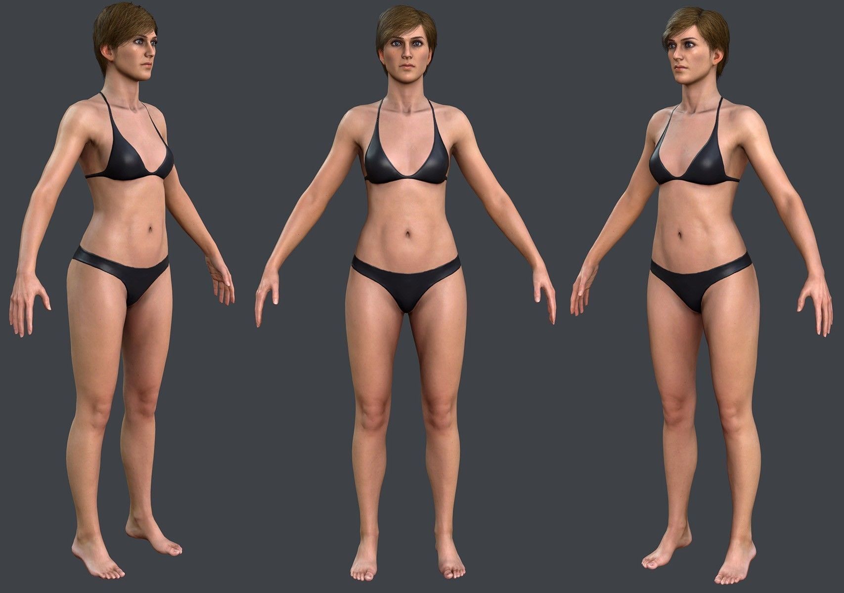 Female 1 - clothing 2 - Full Pack Low-poly 3D model_8