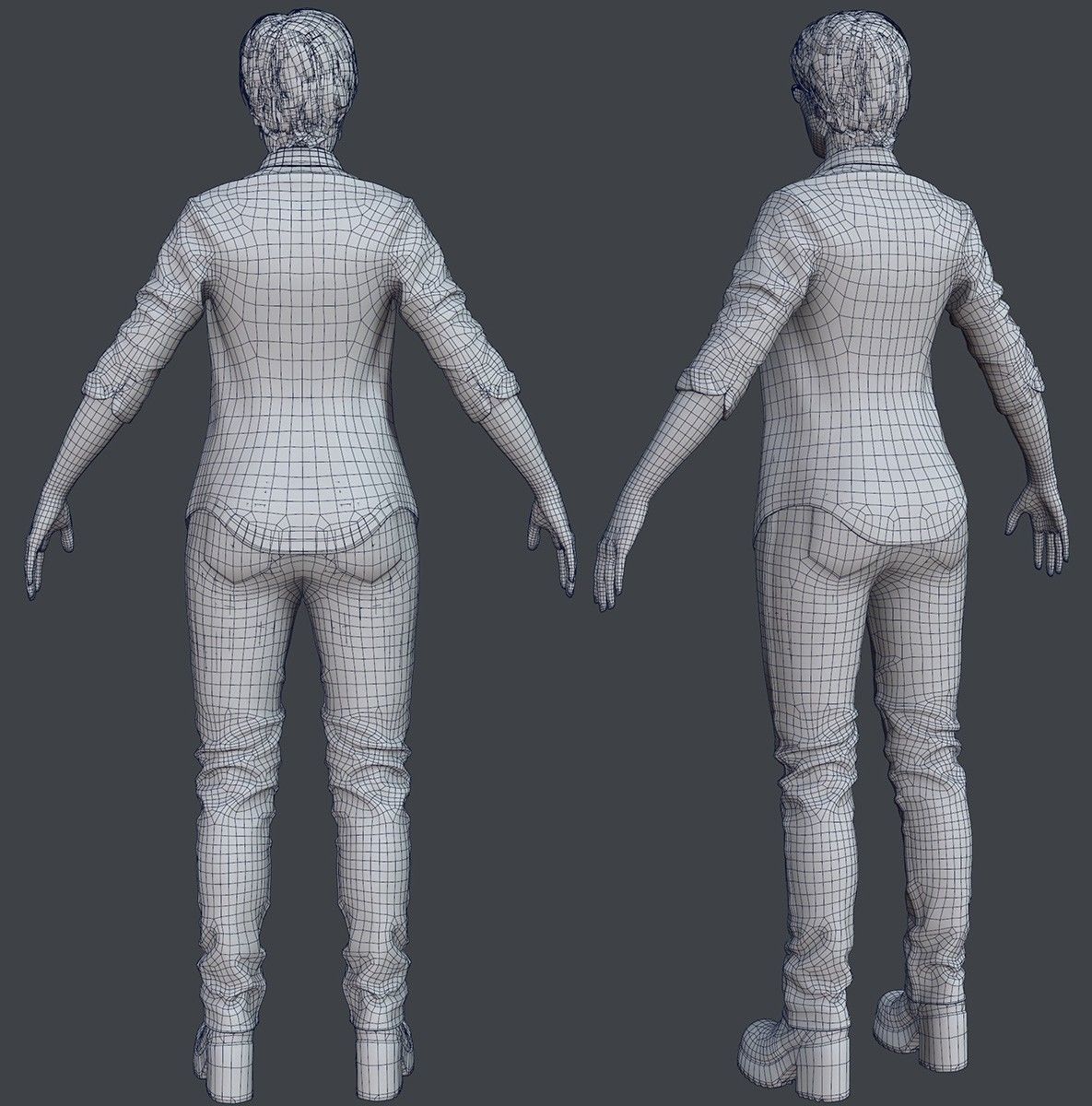 Female 1 - clothing 2 - Full Pack Low-poly 3D model_5