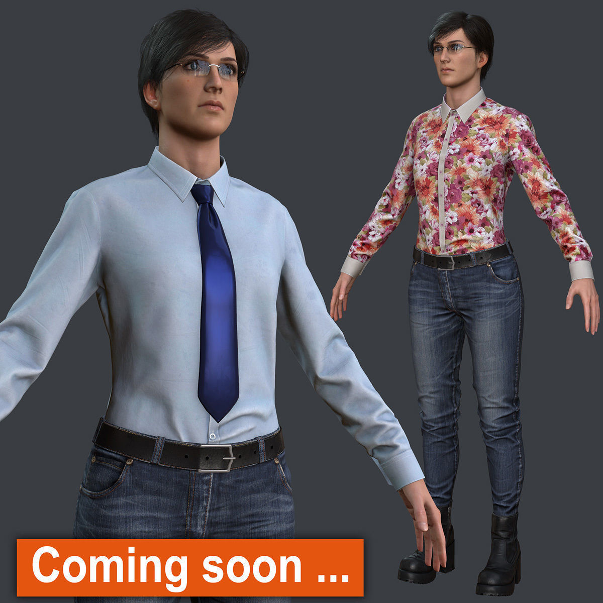 Female 1 - clothing 2 - Full Pack Low-poly 3D model_46