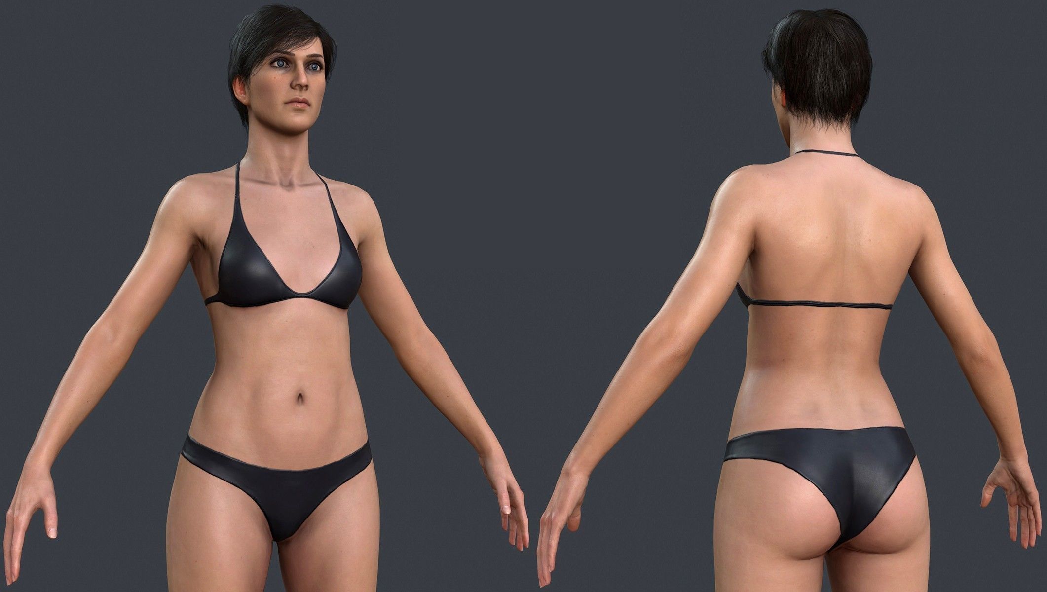 Female 1 - clothing 2 - Full Pack Low-poly 3D model_17