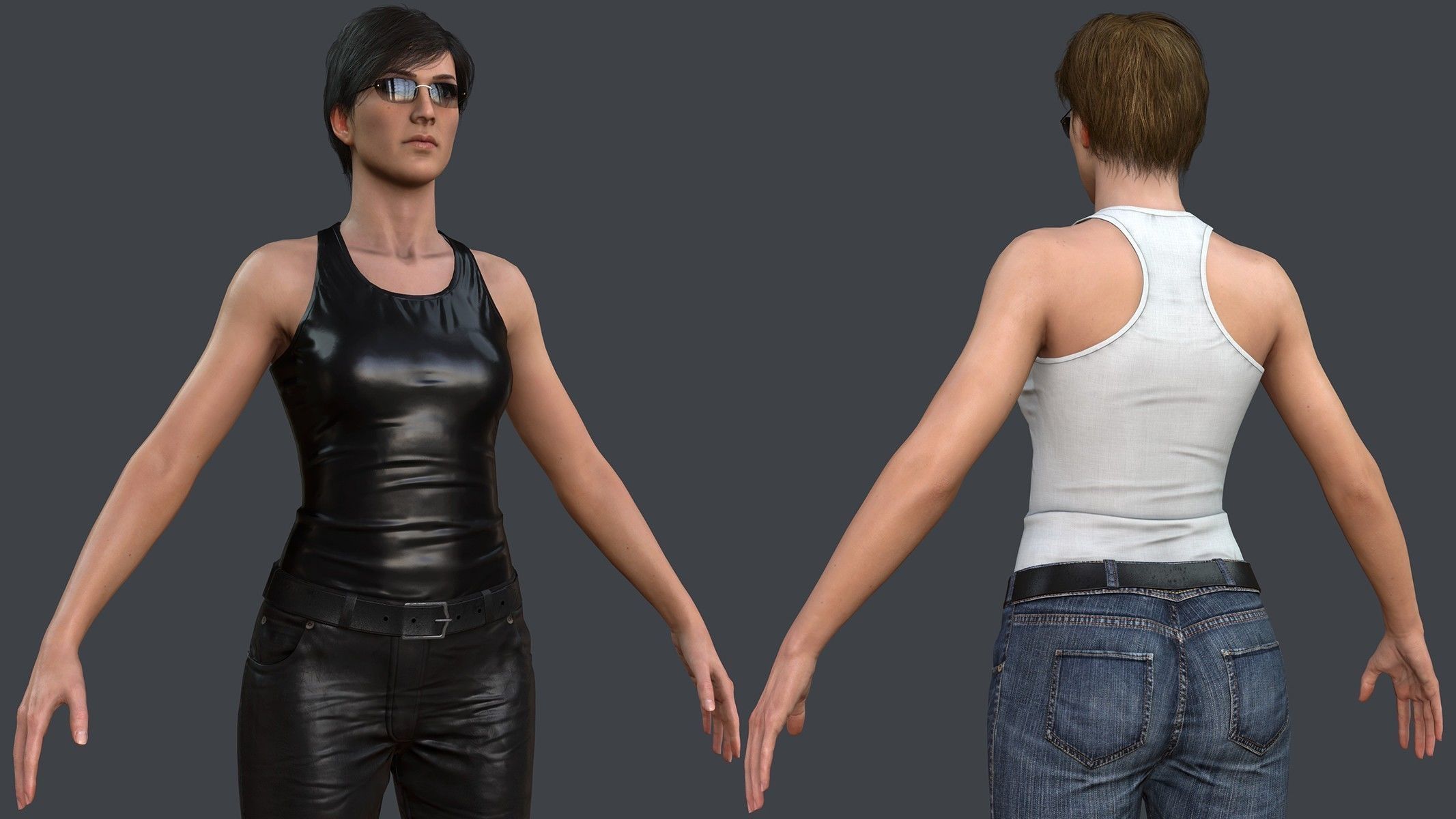 Female 1 - clothing 2 - Full Pack Low-poly 3D model_18