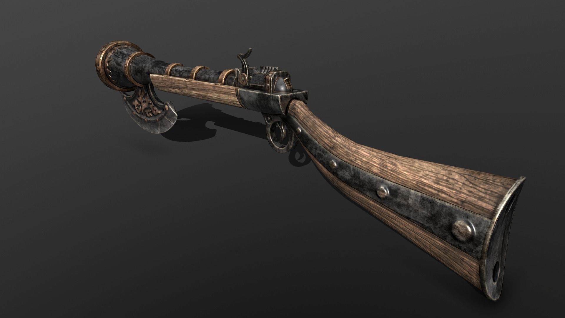 musket with axe free VR / AR / low-poly 3D model | CGTrader