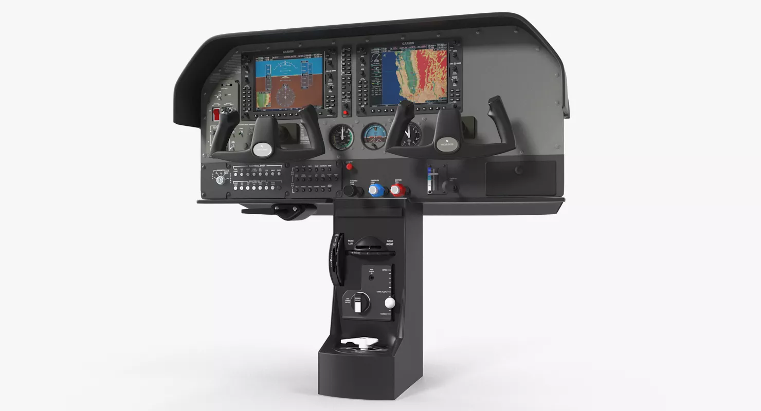 Light Airplane Control Panel 3D model