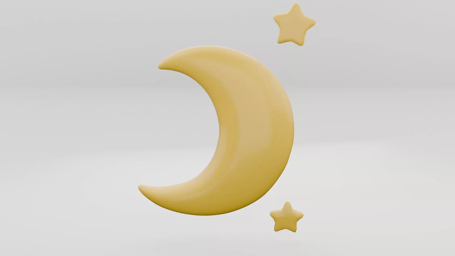 Cartoon Moon Low-poly 3D model
