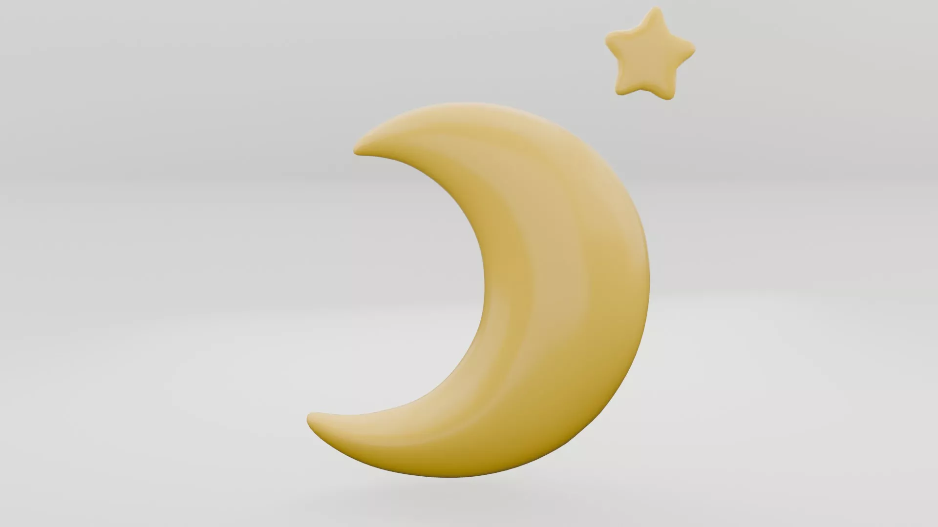 Cartoon Moon Low-poly 3D model
