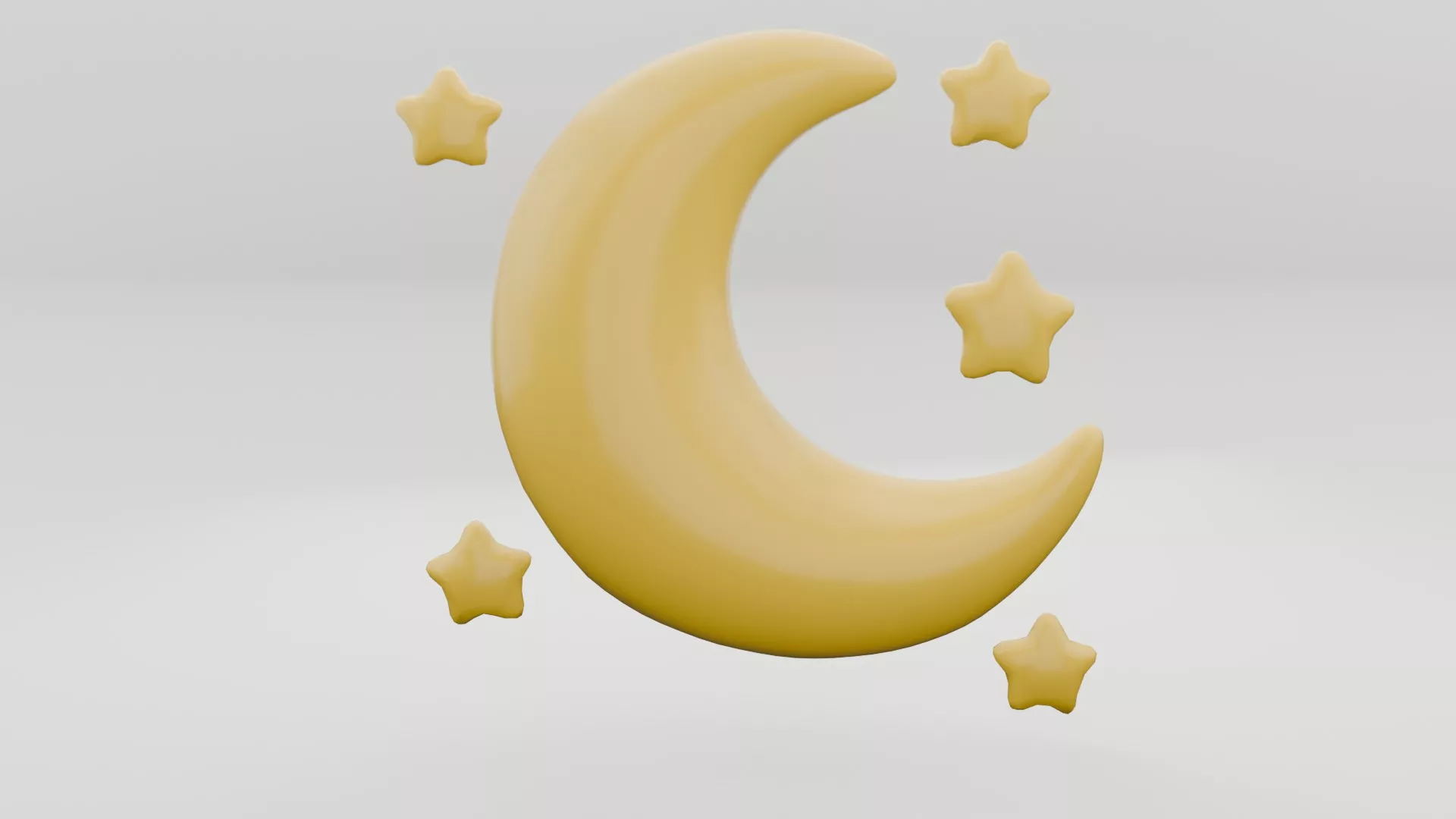 Cartoon Moon Low-poly 3D model