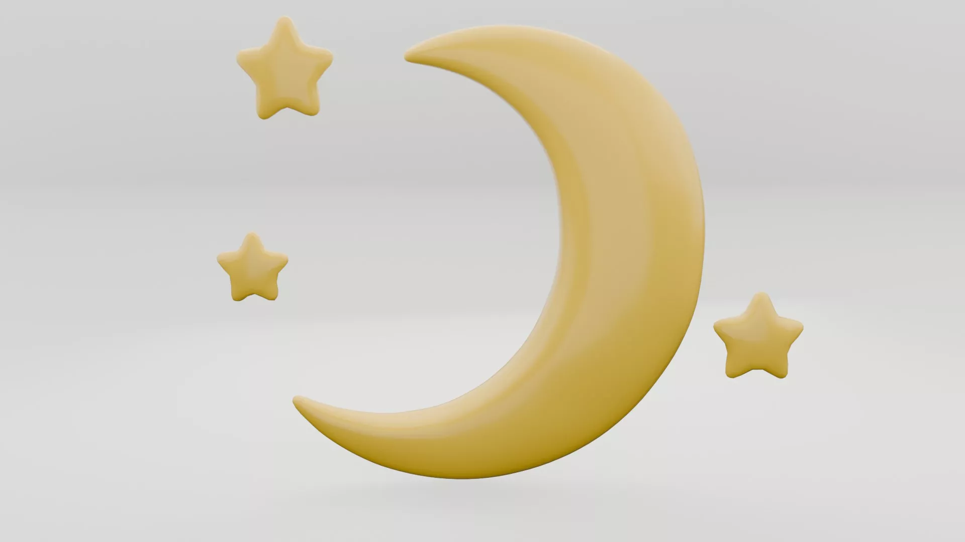 Cartoon Moon Low-poly 3D model