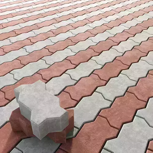 Zig Zag Paver Blocks 3D model
