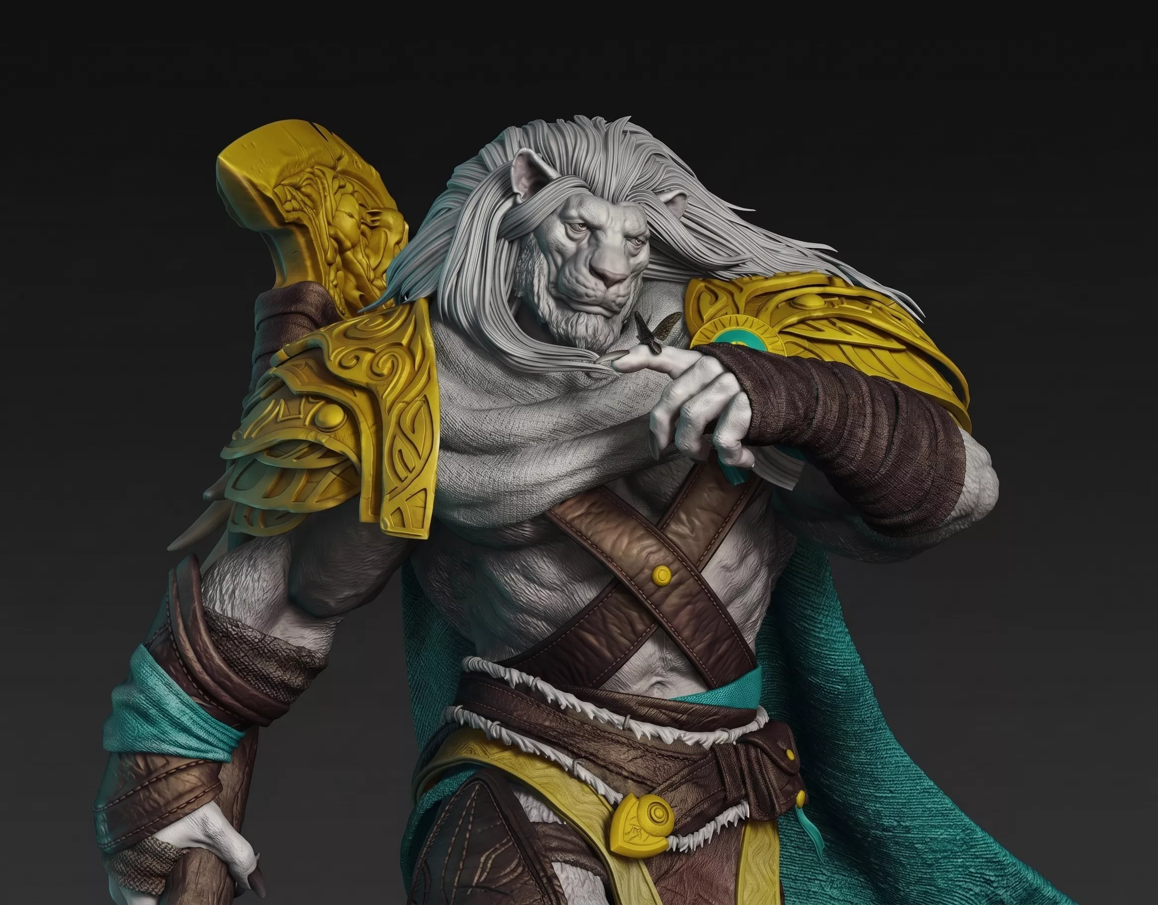 Ajani Goldmane - Fantastic Lion Warrior STL 3D Printable Files 3D print model