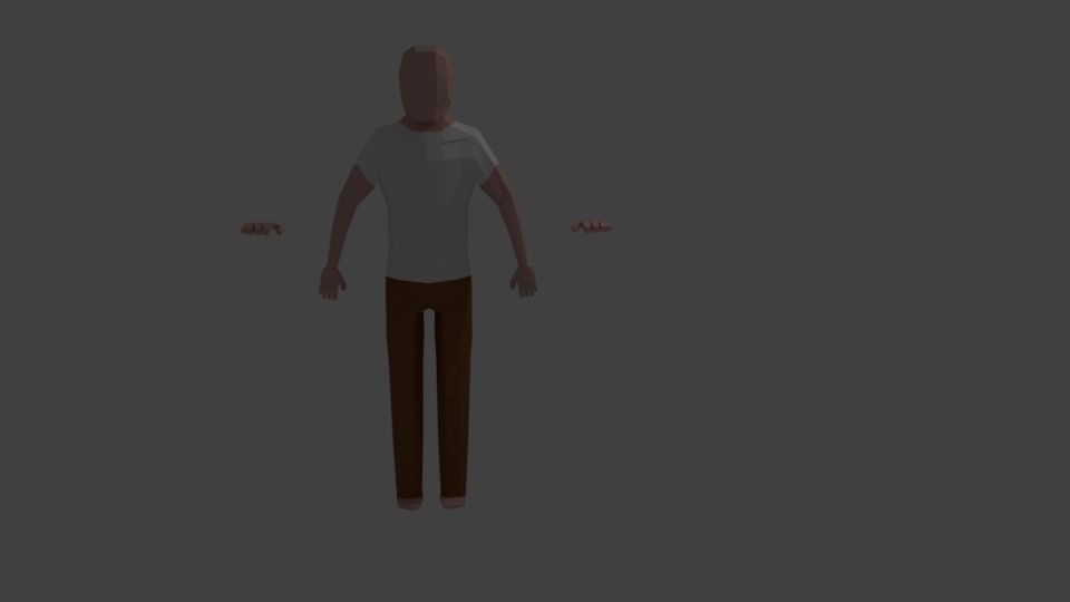 uomo low poly 1 man Low-poly 3D model_1
