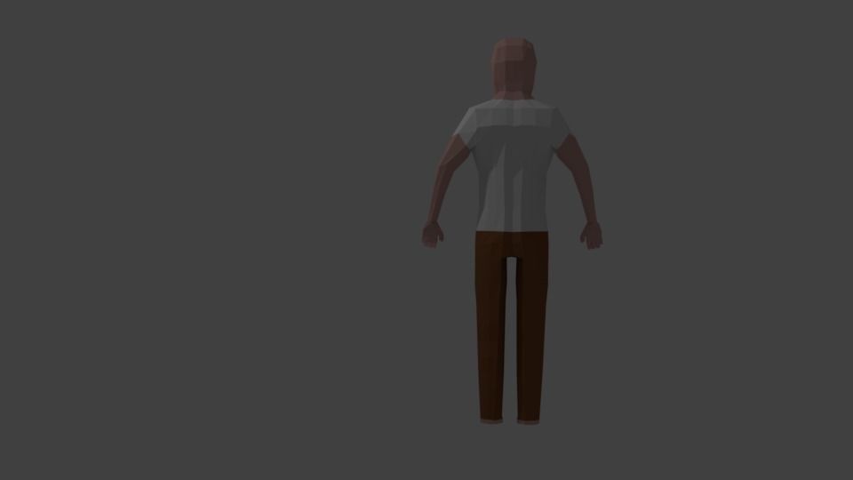uomo low poly 1 man Low-poly 3D model_2