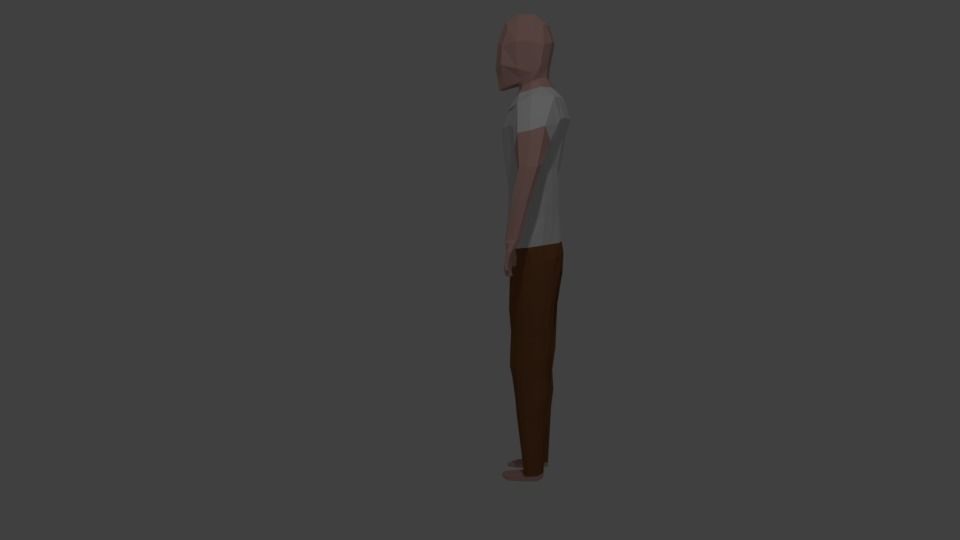 uomo low poly 1 man Low-poly 3D model_3